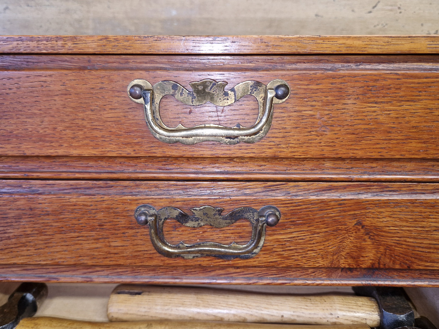 Antique Vintage Oak Bank Of Drawers Watchmakers Filing Cabinet