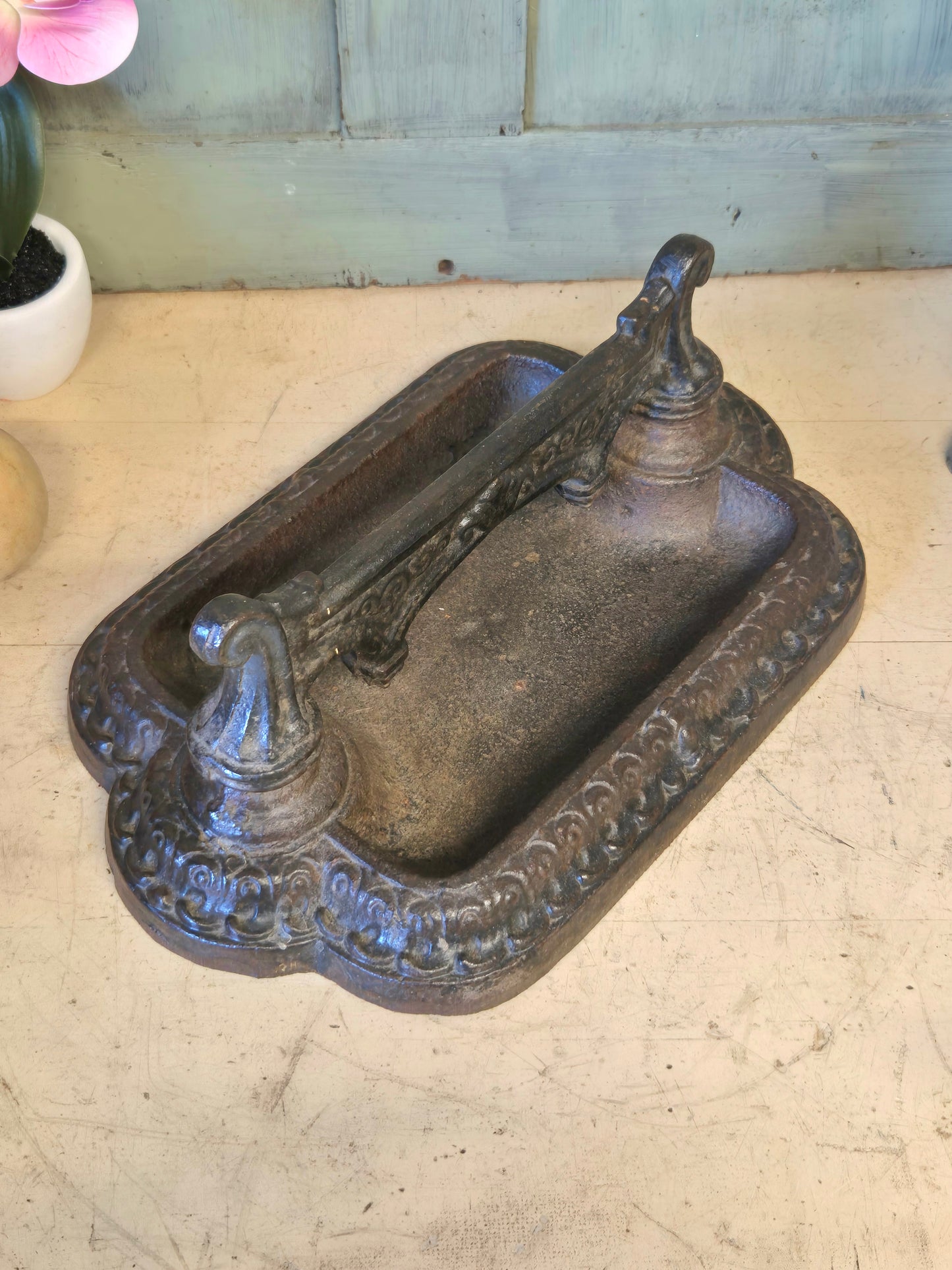 Antique Victorian Boot Scraper, English Country House Decor Cast Iron