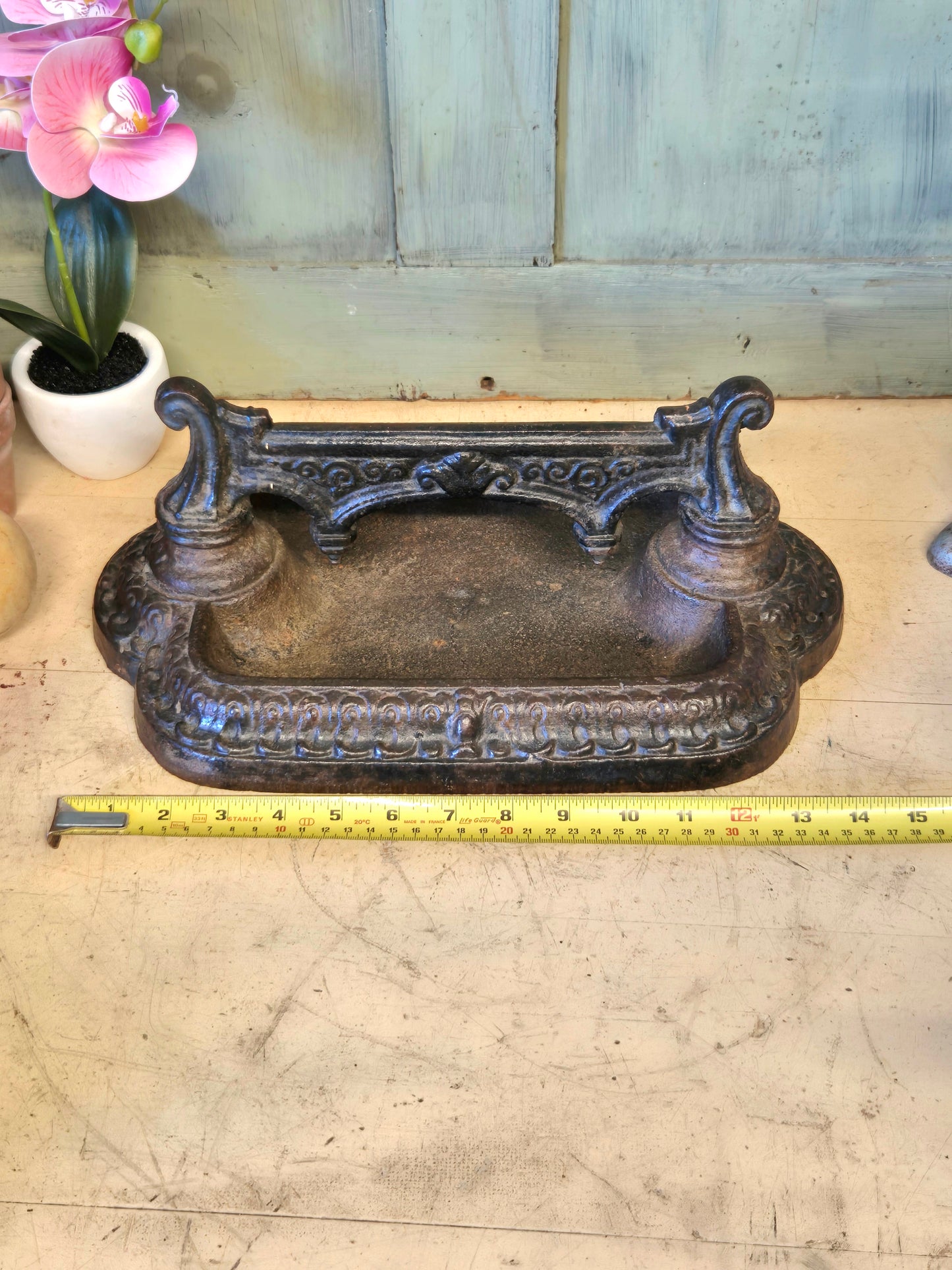 Antique Victorian Boot Scraper, English Country House Decor Cast Iron