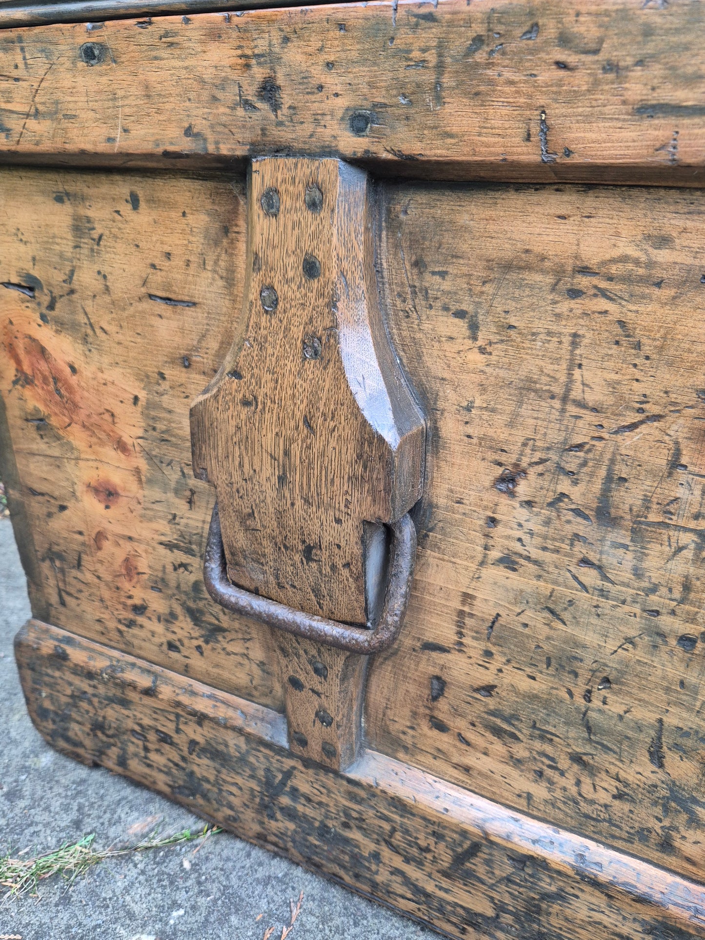 Antique Rustic Pine Box Trunk Chest