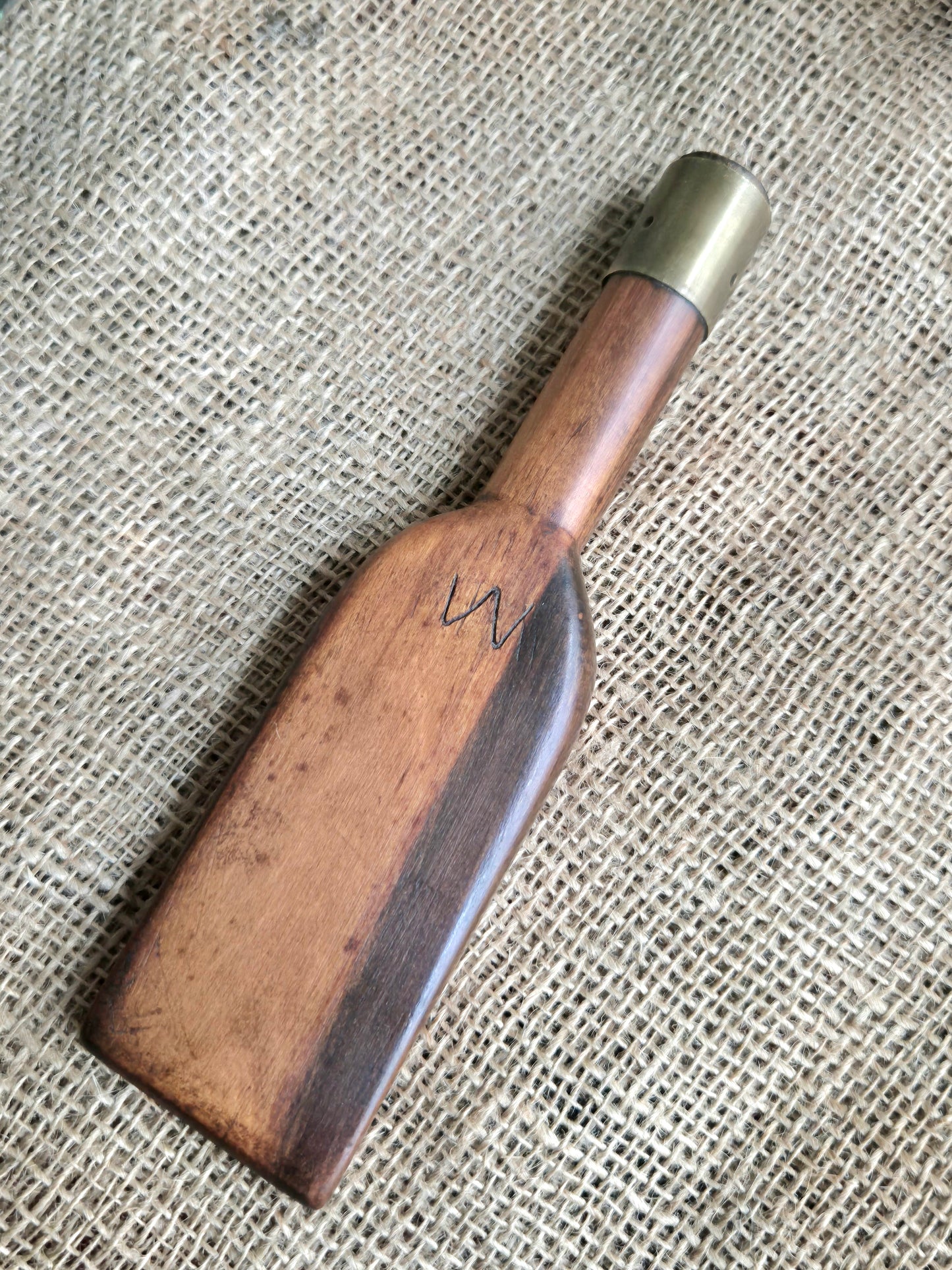 Stunning Vintage Boxwood & Brass 2" Lead Dressing Wedge Creasing Tool