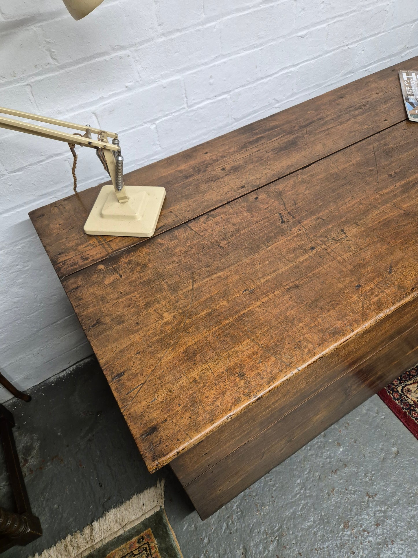 Antique LARGE Pine Estate Chest Pine Chest Wooden Storage Trunk Blanket Box HUGE