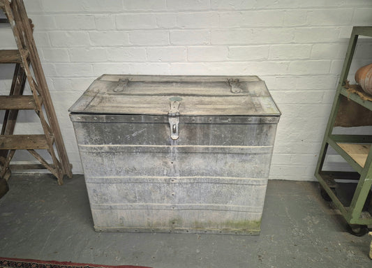 Antique Galvanised Log Store ARKINSTALL BROS Birmingham Feed Bin Storage Bin Garden Brass