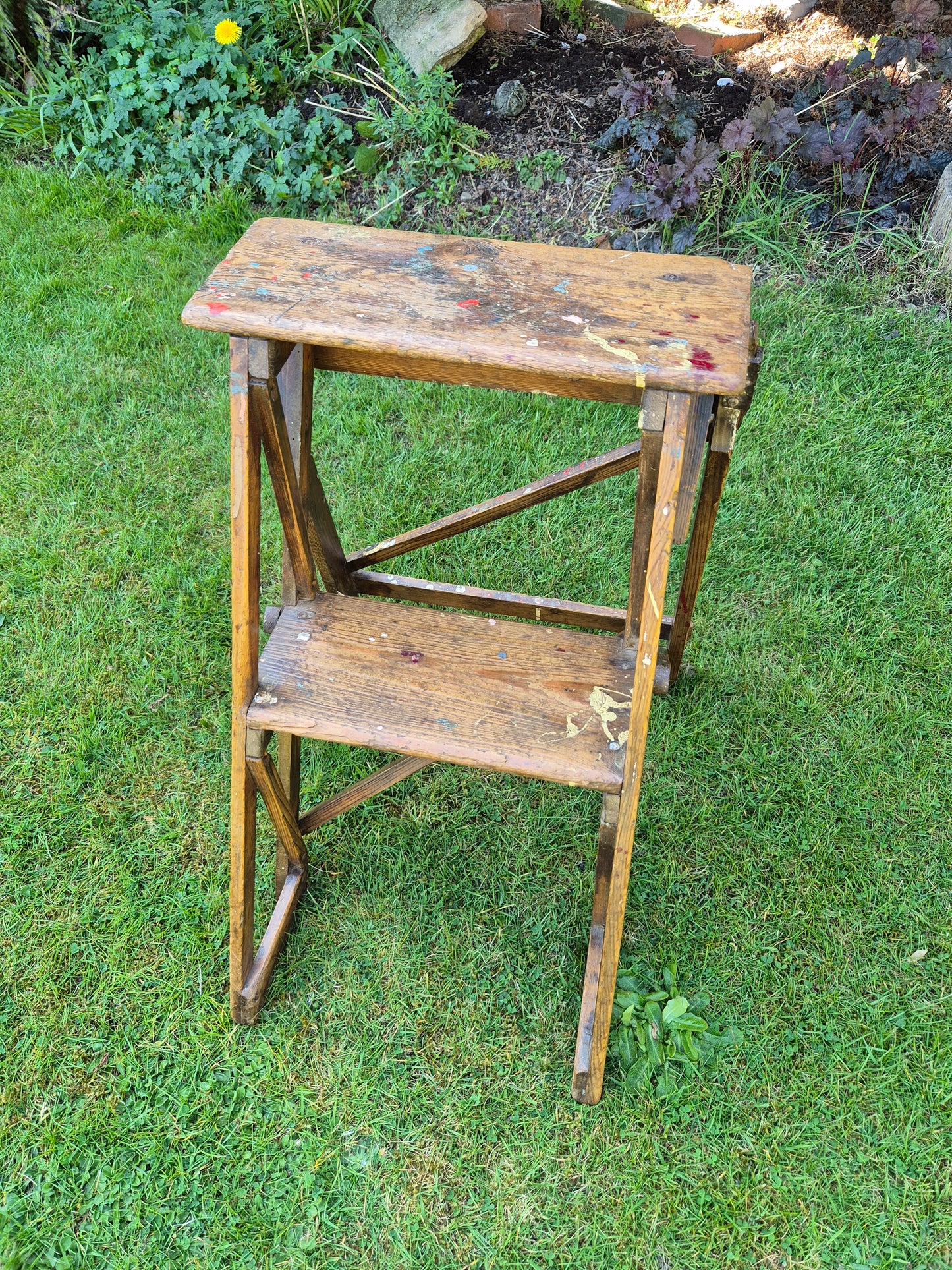Small Wooden Lattistep Hatherley Stepladder Ladders Rare Size