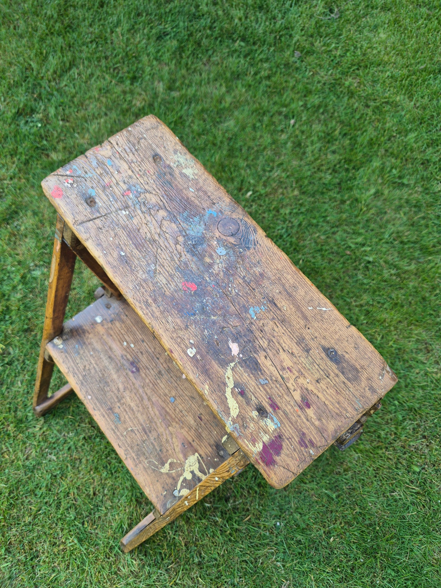 Small Wooden Lattistep Hatherley Stepladder Ladders Rare Size