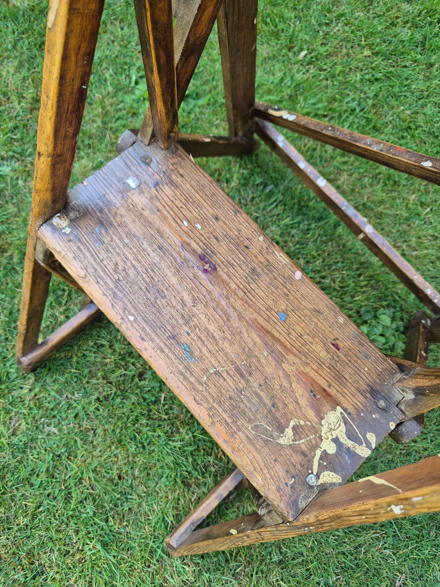 Small Wooden Lattistep Hatherley Stepladder Ladders Rare Size