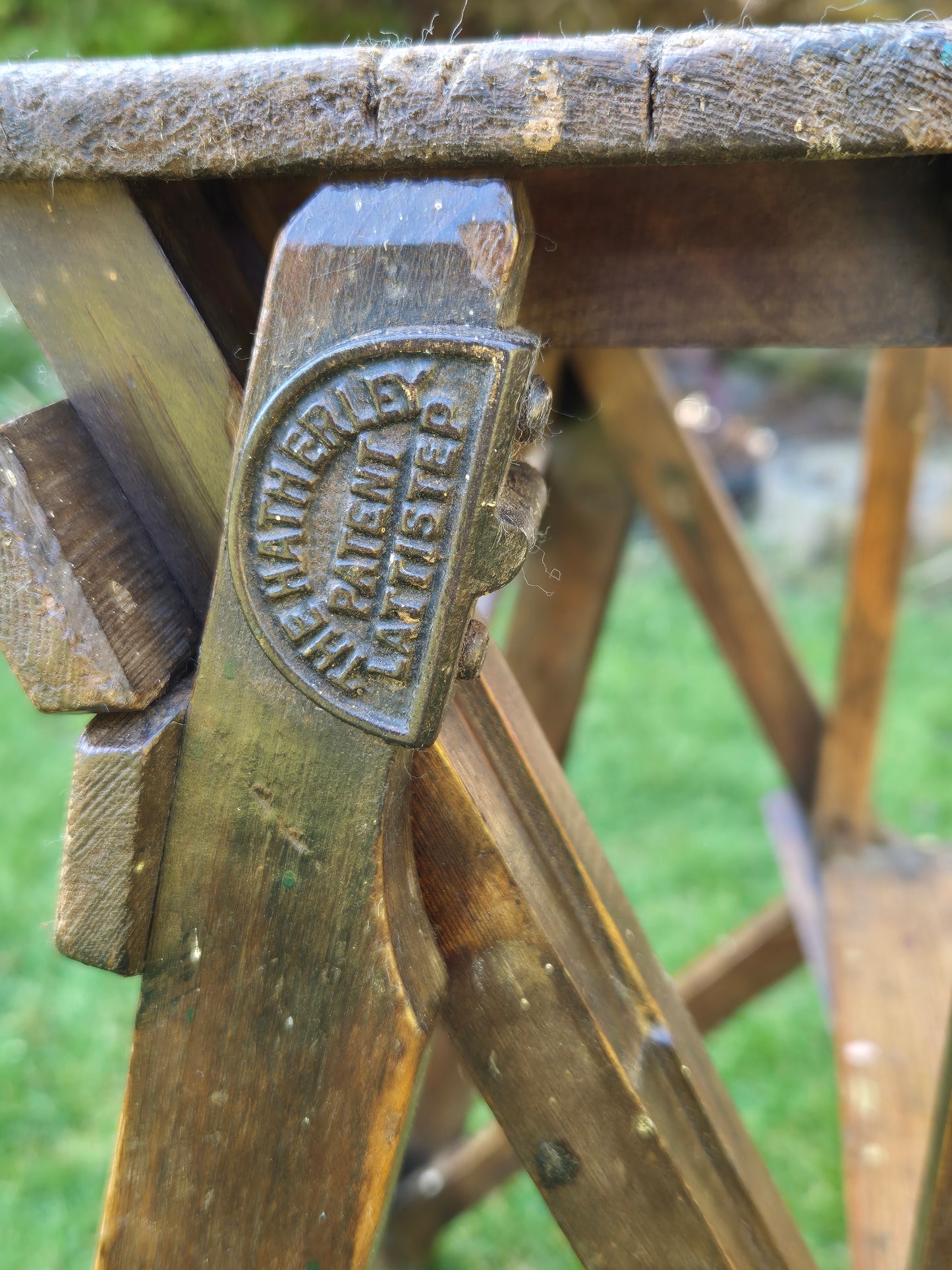 Small Wooden Lattistep Hatherley Stepladder Ladders Rare Size