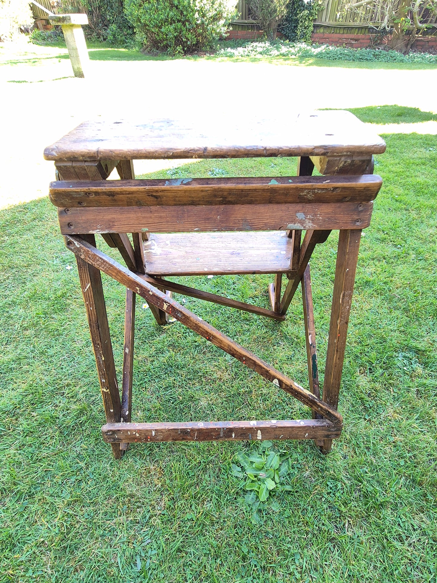 Small Wooden Lattistep Hatherley Stepladder Ladders Rare Size