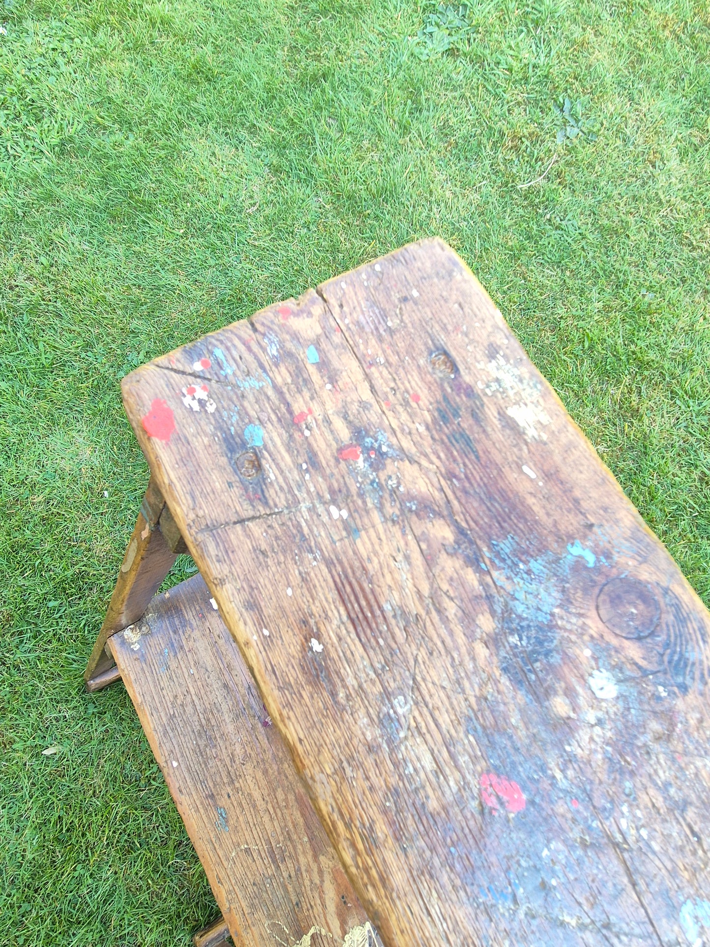Small Wooden Lattistep Hatherley Stepladder Ladders Rare Size