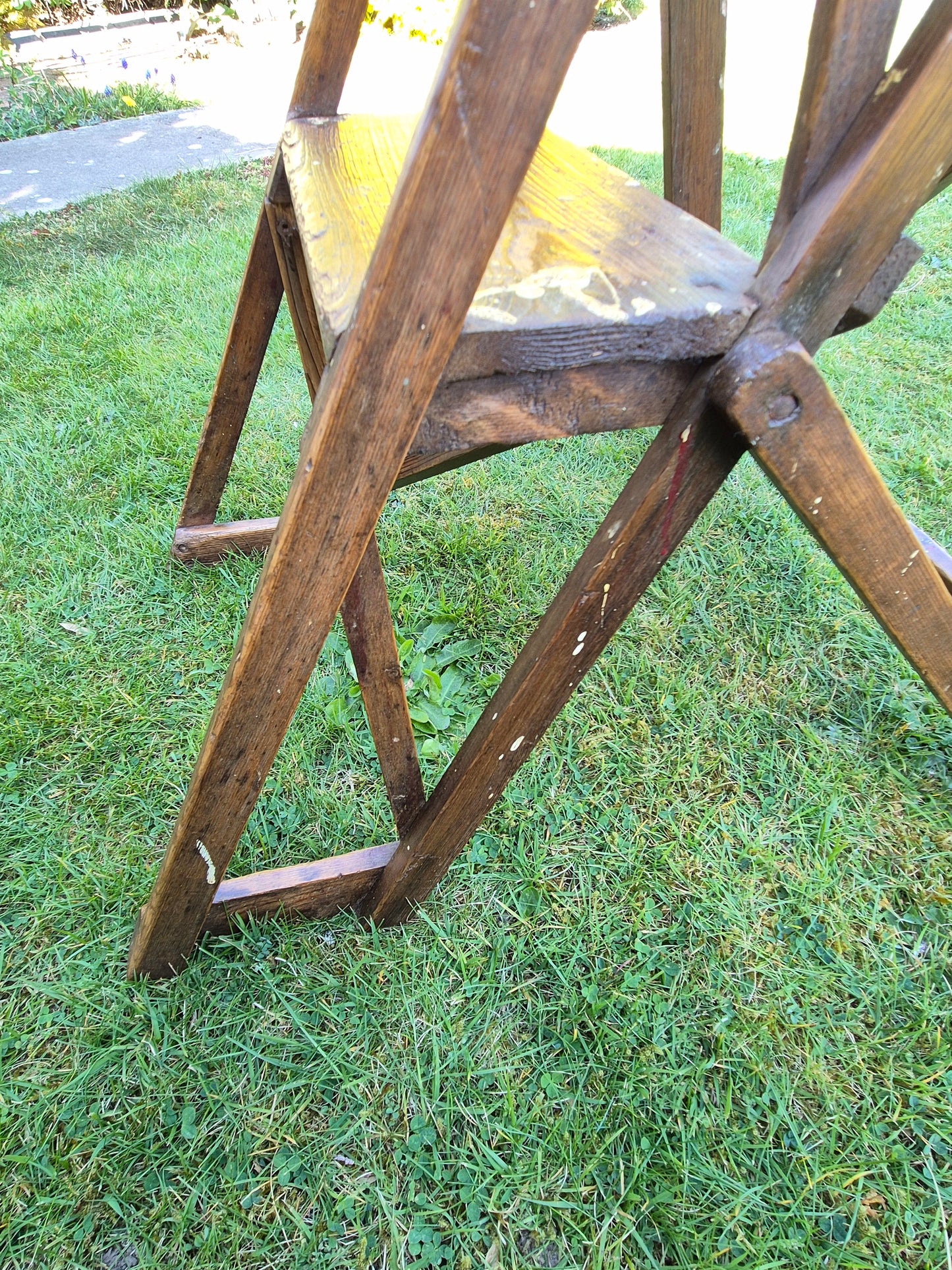 Small Wooden Lattistep Hatherley Stepladder Ladders Rare Size