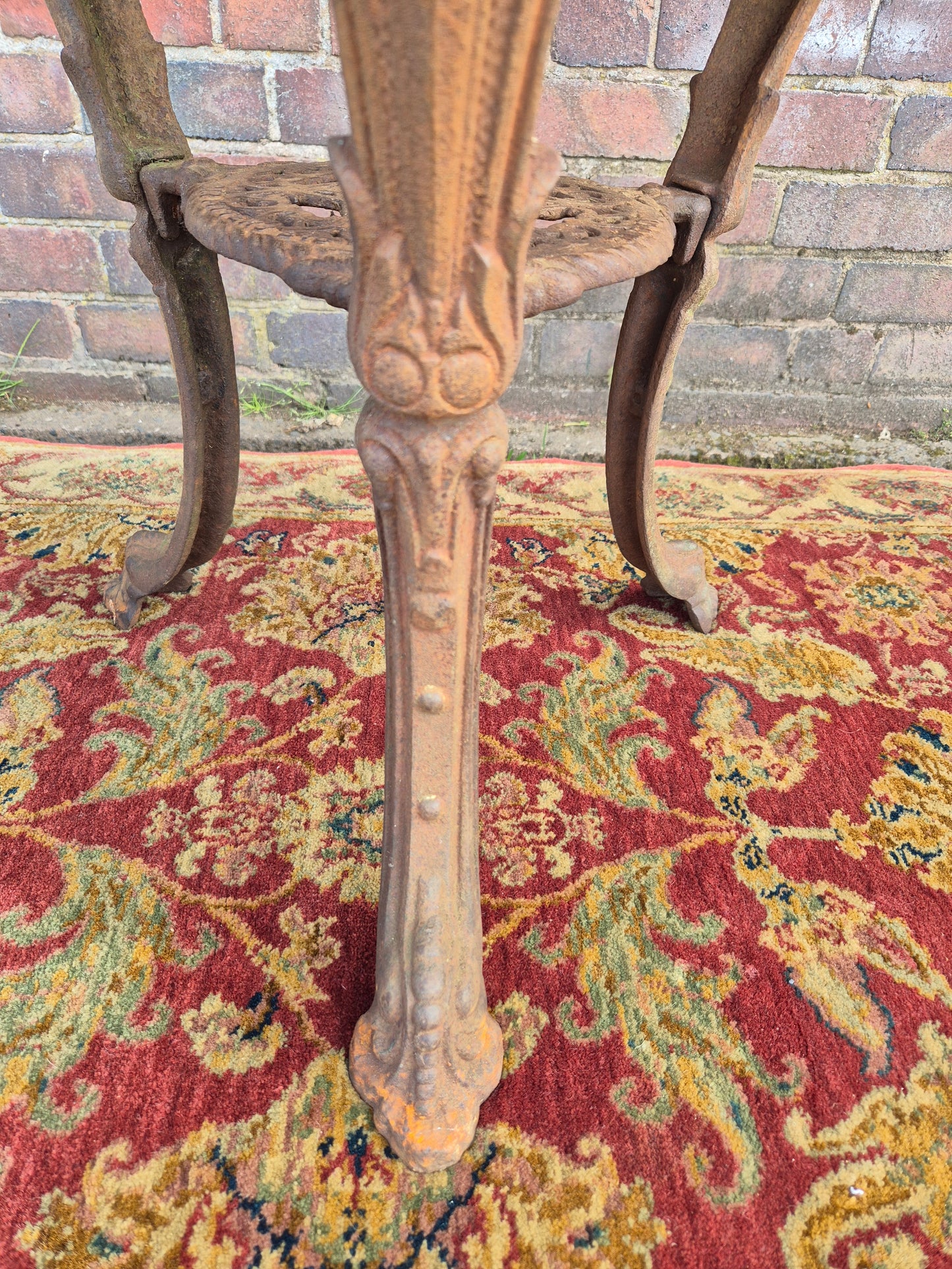 Antique Cast Iron Goddess Table Wooden Mahogany Top Pub Table The Tivi Co. Bar Fitters Etc Tipton