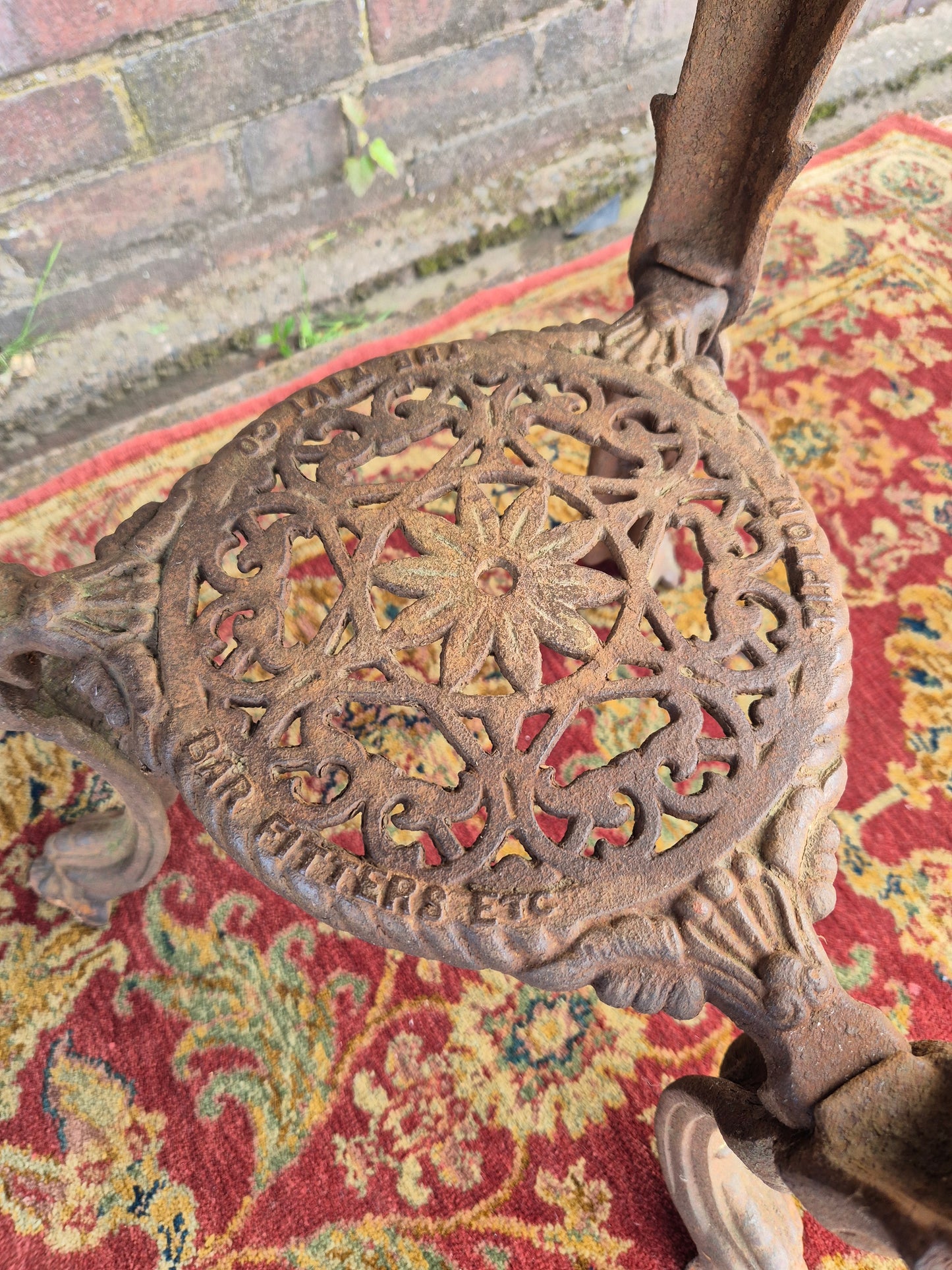 Antique Cast Iron Goddess Table Wooden Mahogany Top Pub Table The Tivi Co. Bar Fitters Etc Tipton