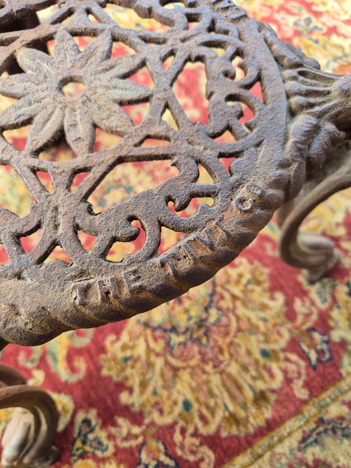 Antique Cast Iron Goddess Table Wooden Mahogany Top Pub Table The Tivi Co. Bar Fitters Etc Tipton
