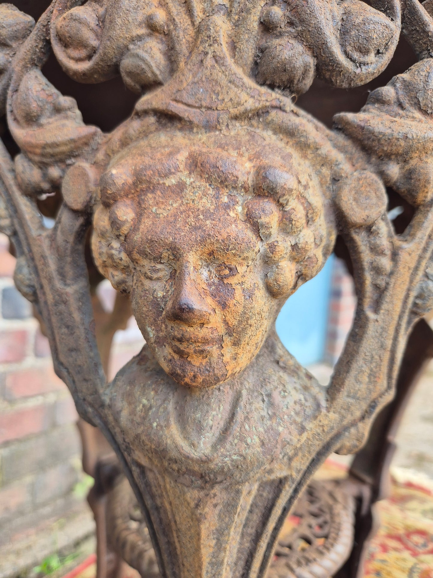 Antique Cast Iron Goddess Table Wooden Mahogany Top Pub Table The Tivi Co. Bar Fitters Etc Tipton
