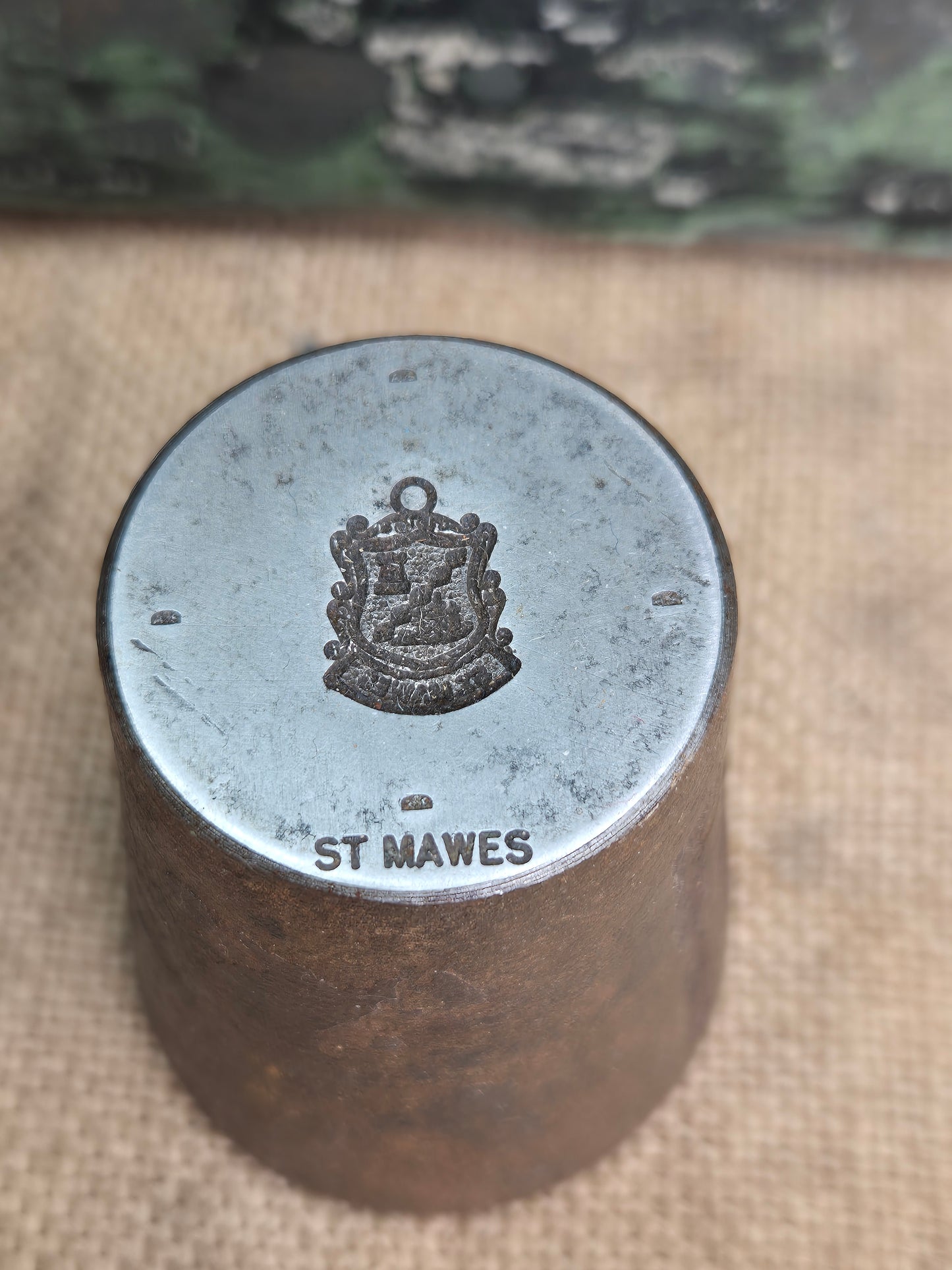 Vintage Silver Travel Charm Metal Die Stamp ST MAWES Old Tool Jewellery