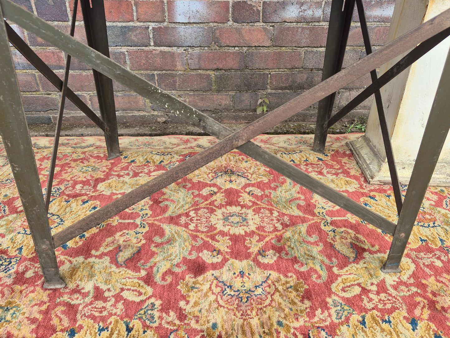 Vintage RONEO 1960s Table Industrial Green Metal Table Desk💚