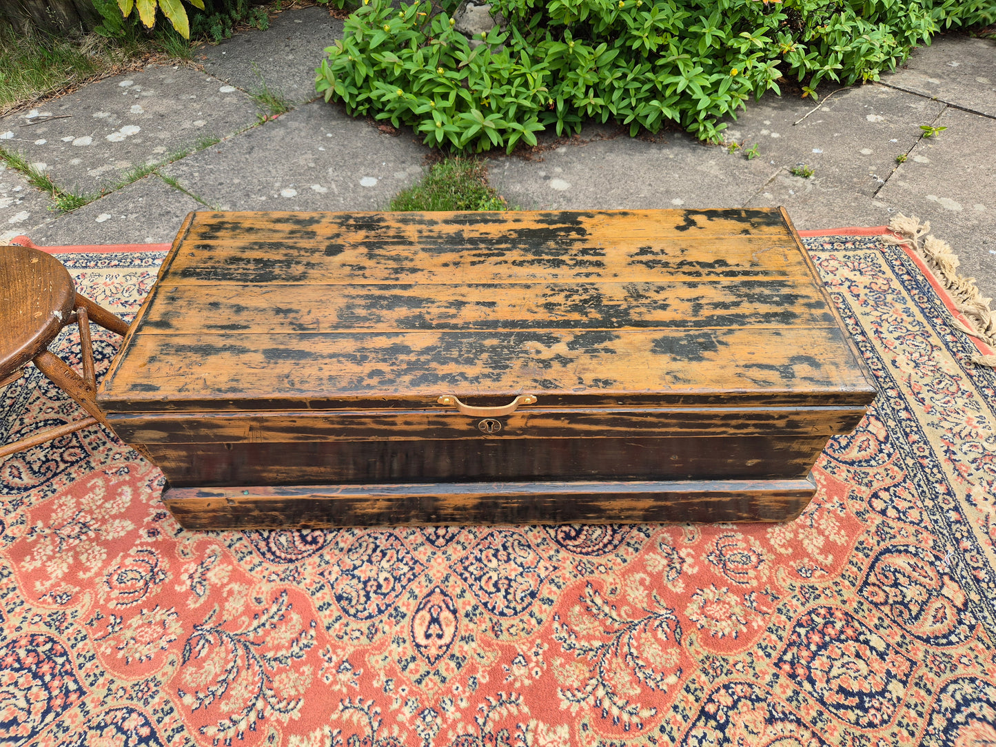 Antique Pine Box Storage Box Coffee Table