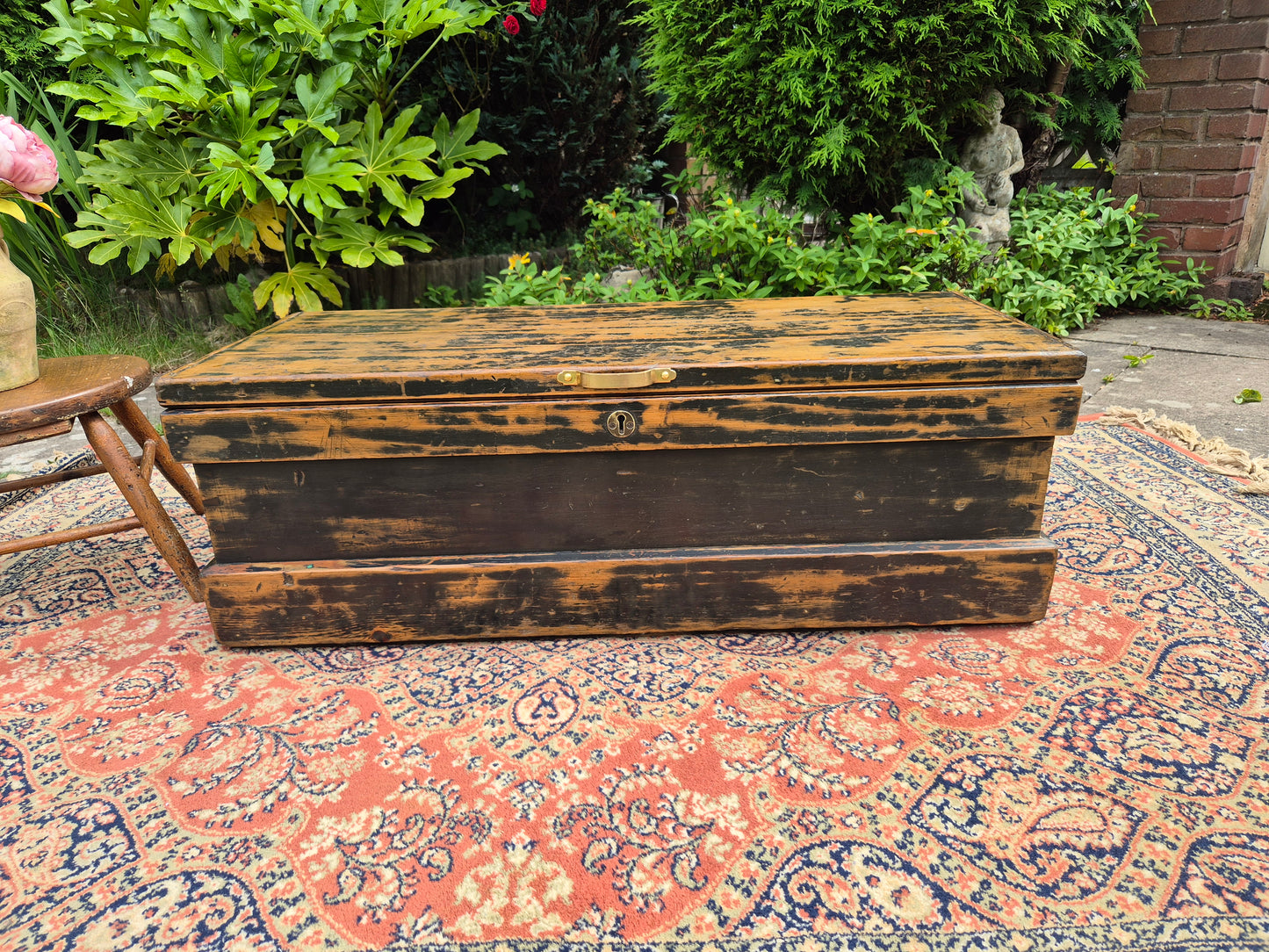 Antique Pine Box Storage Box Coffee Table
