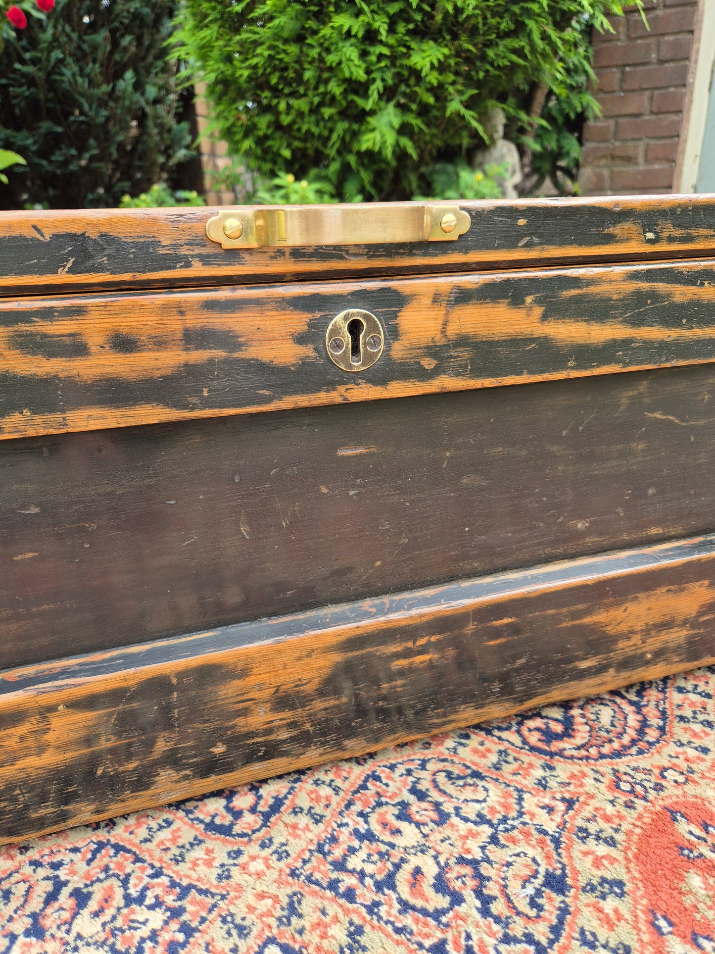 Antique Pine Box Storage Box Coffee Table