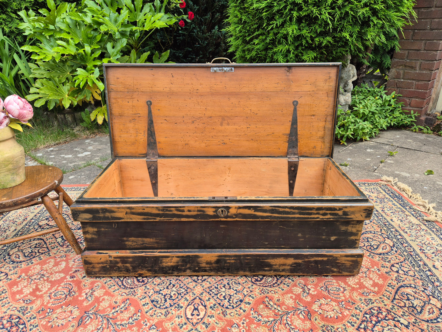 Antique Pine Box Storage Box Coffee Table