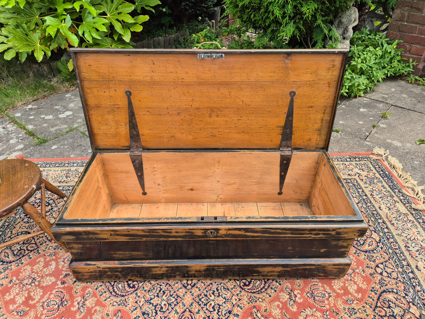 Antique Pine Box Storage Box Coffee Table