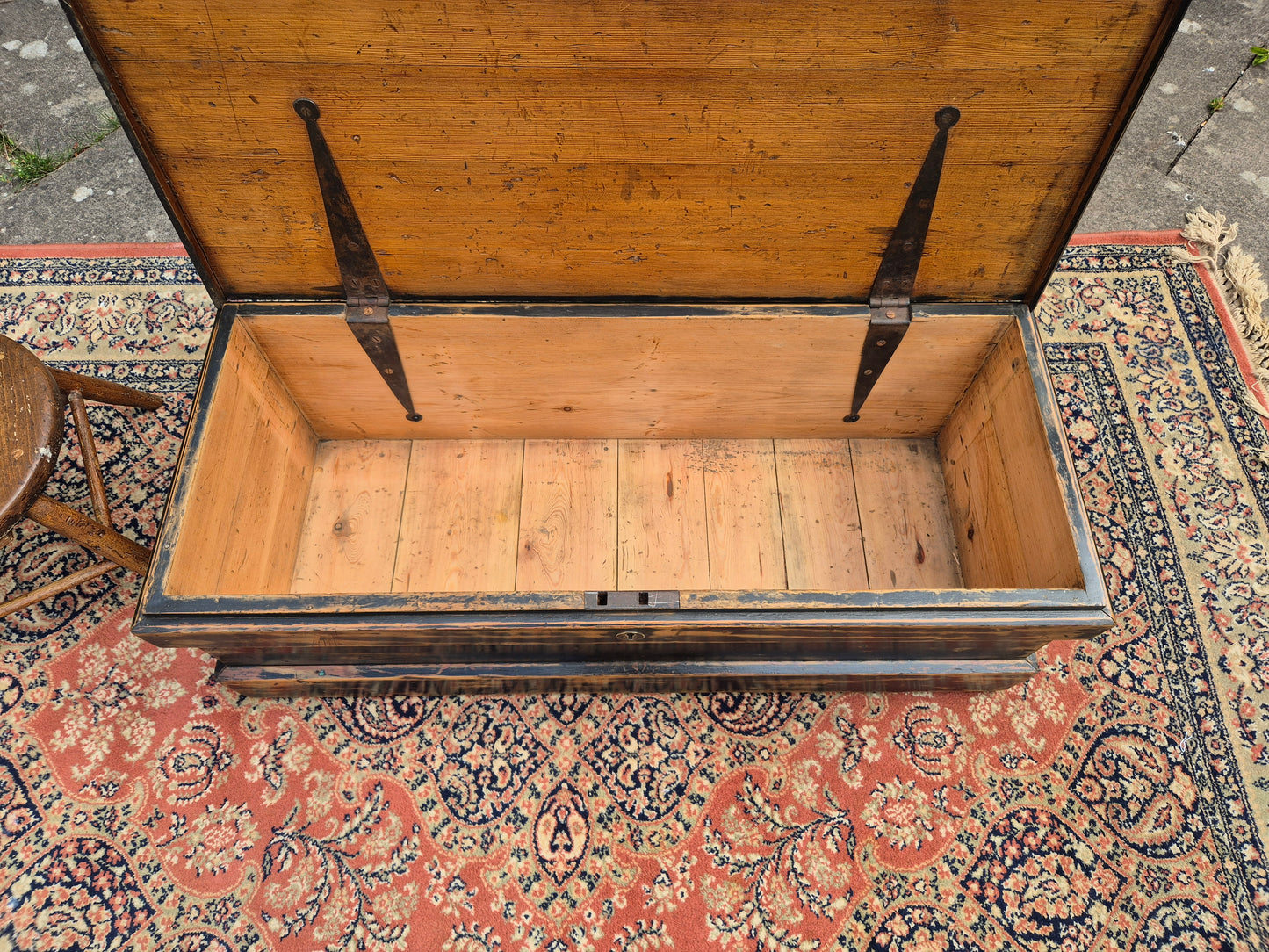 Antique Pine Box Storage Box Coffee Table