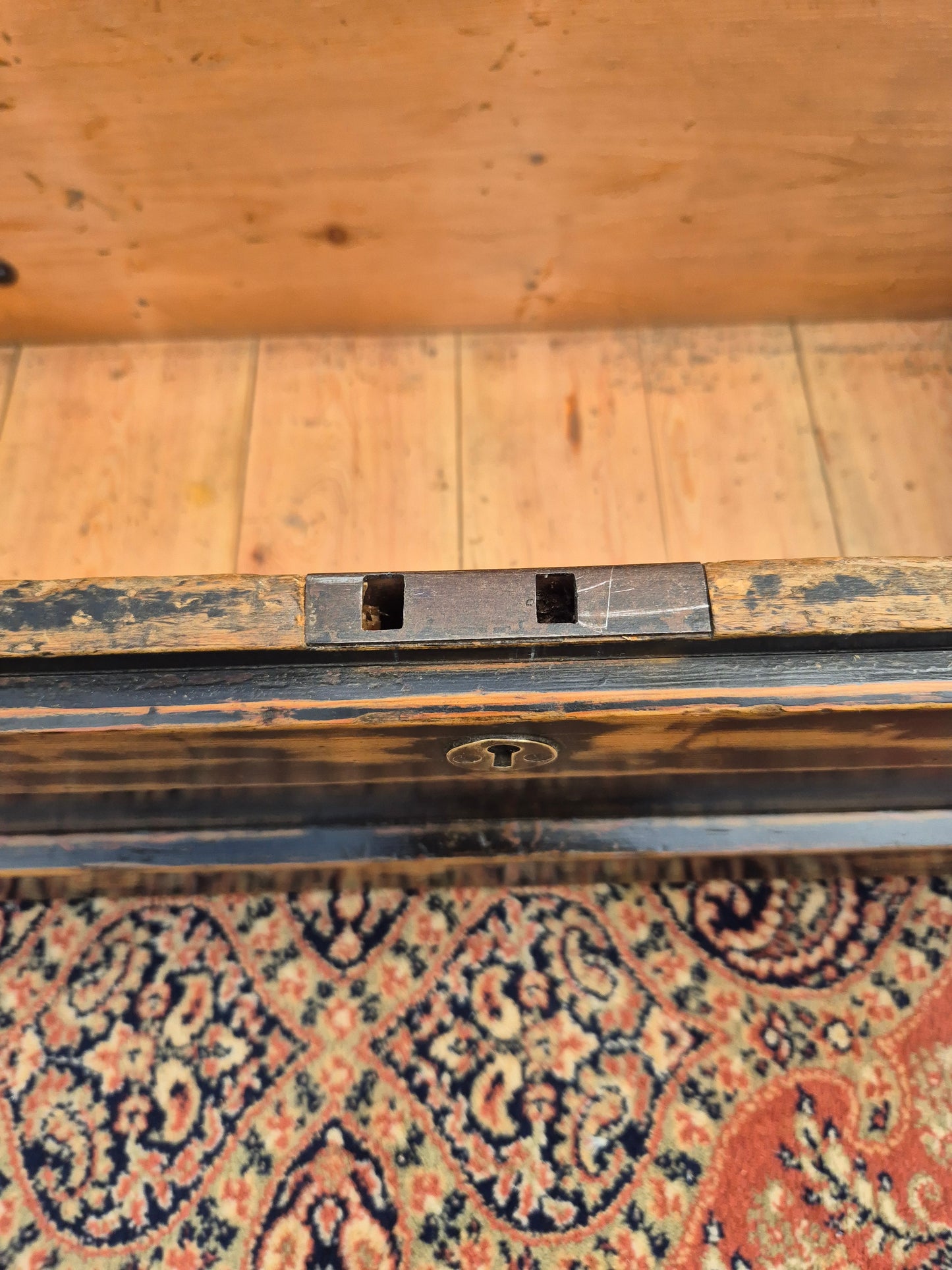 Antique Pine Box Storage Box Coffee Table