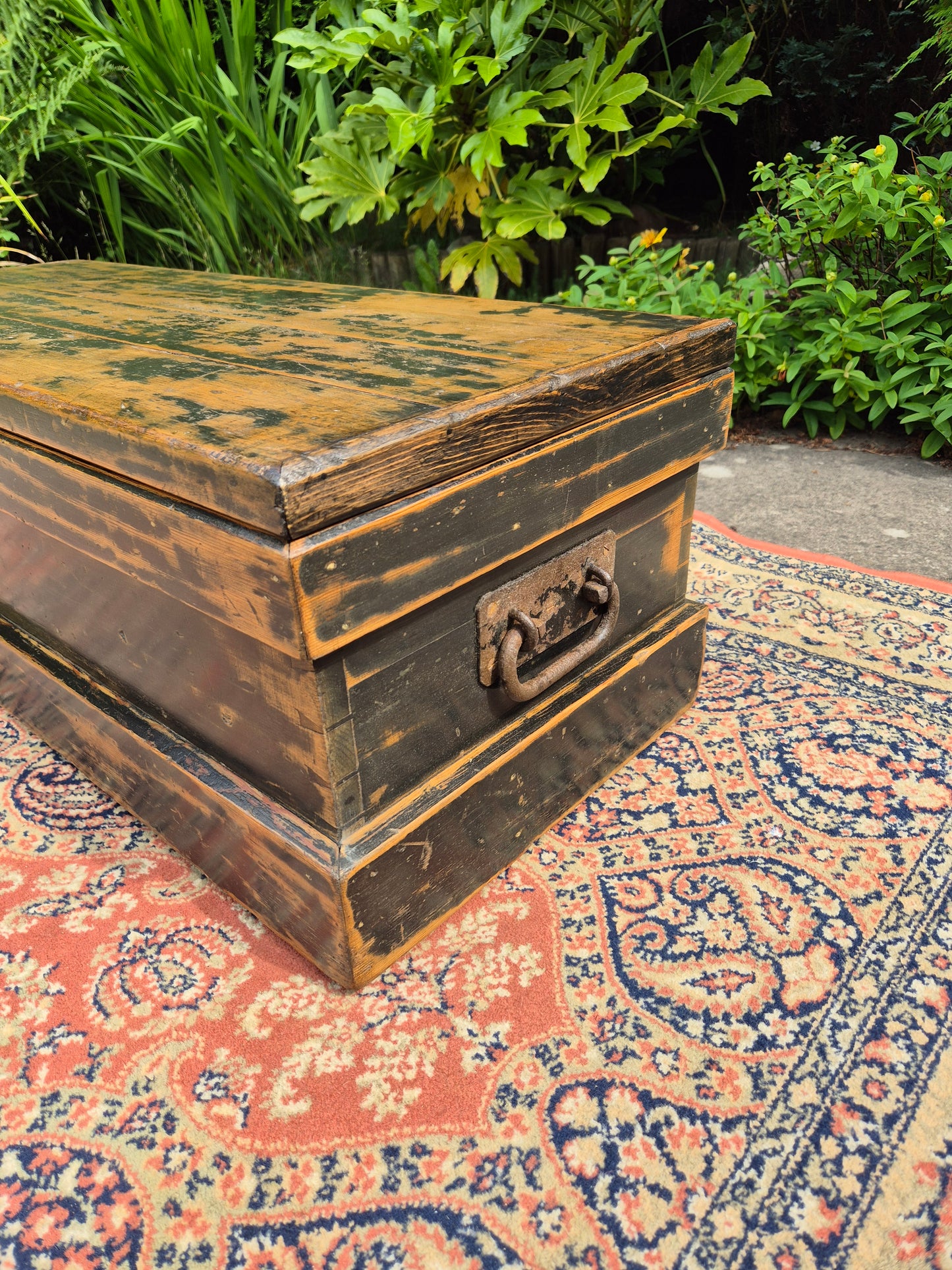 Antique Pine Box Storage Box Coffee Table