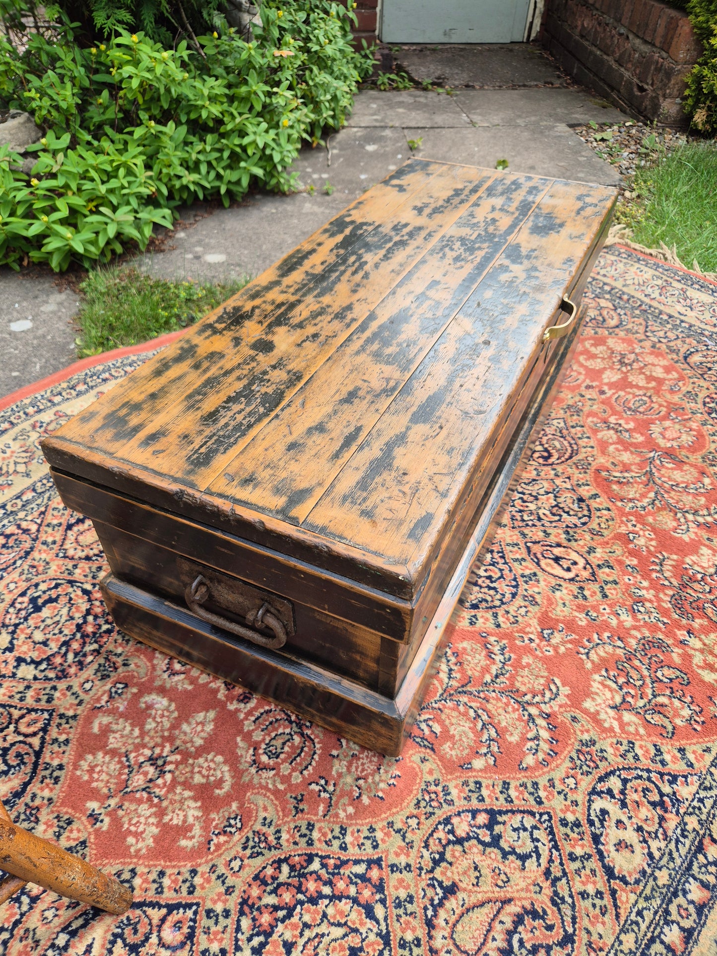 Antique Pine Box Storage Box Coffee Table