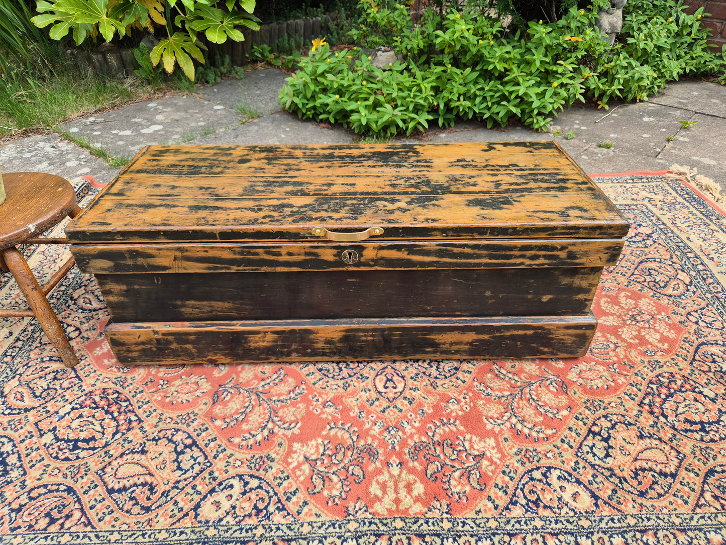 Antique Pine Box Storage Box Coffee Table
