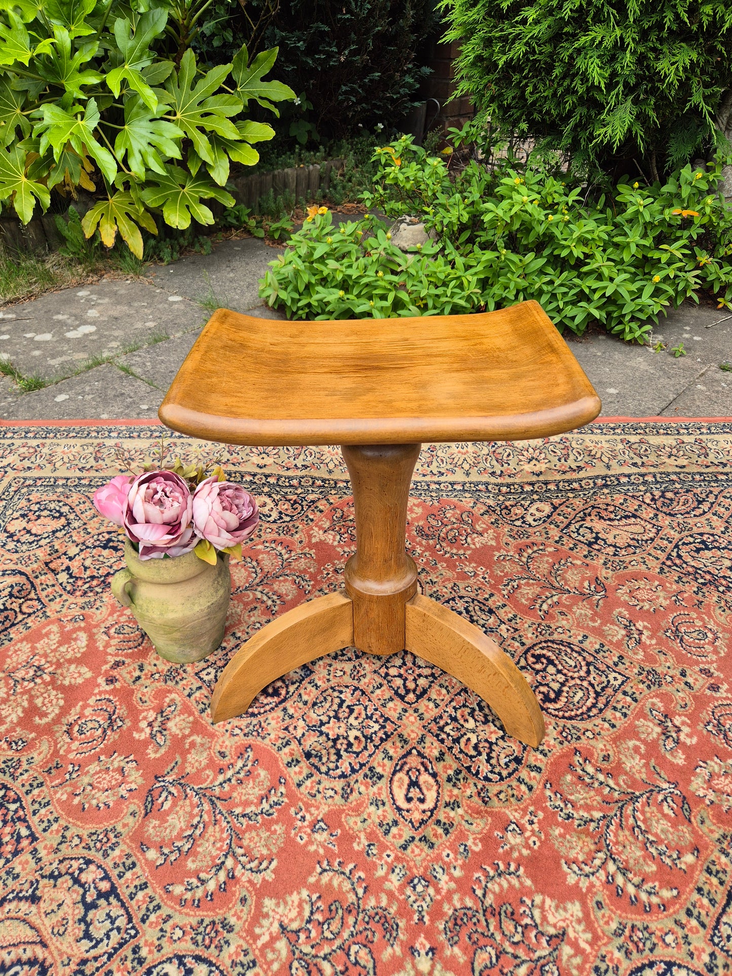 Vintage Mid Century Adjustable Piano Stool, 1930s