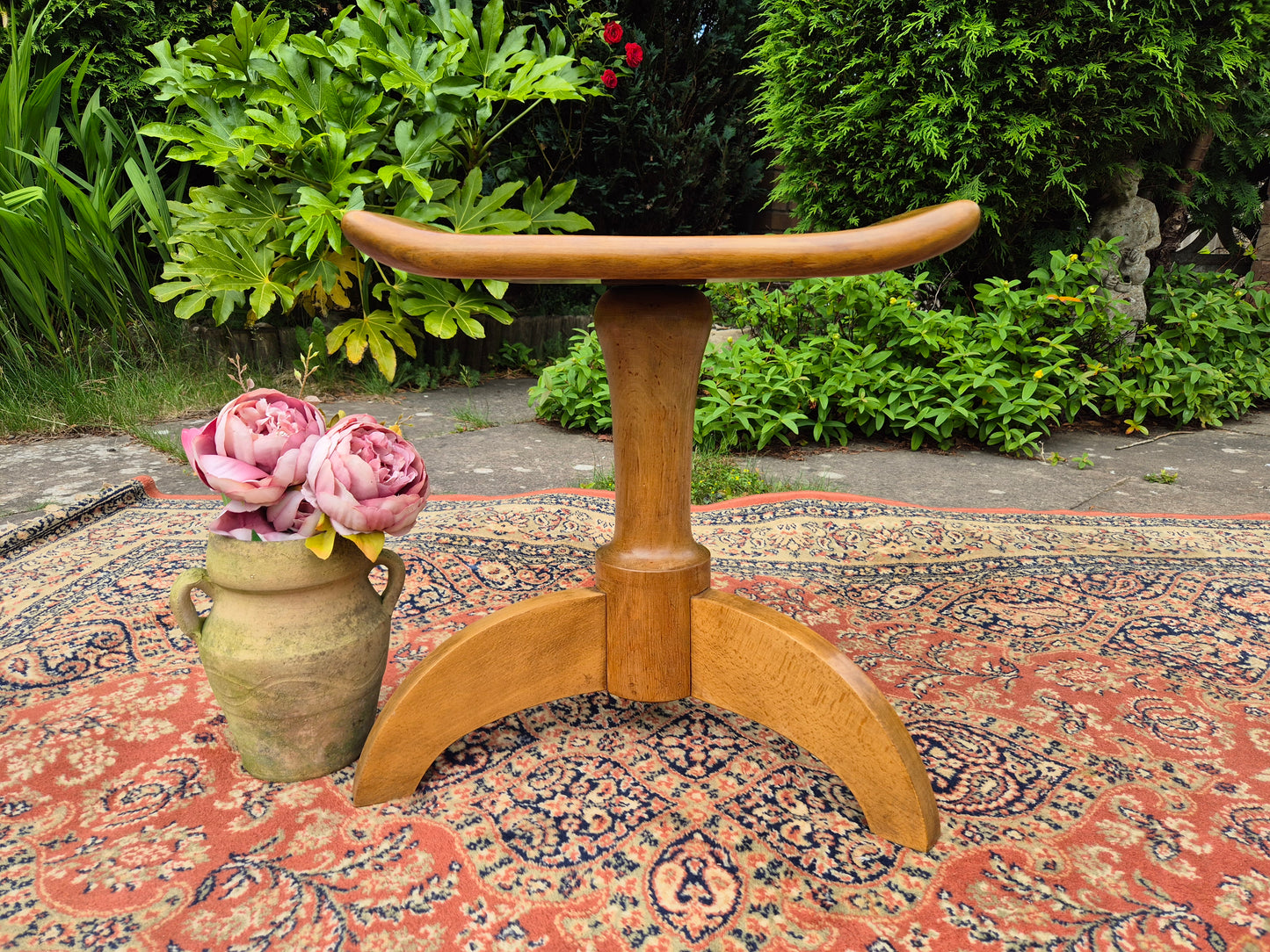 Vintage Mid Century Adjustable Piano Stool, 1930s