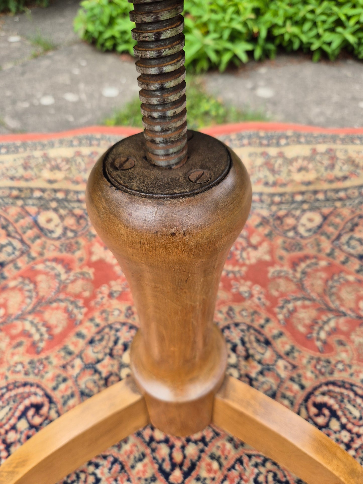 Vintage Mid Century Adjustable Piano Stool, 1930s