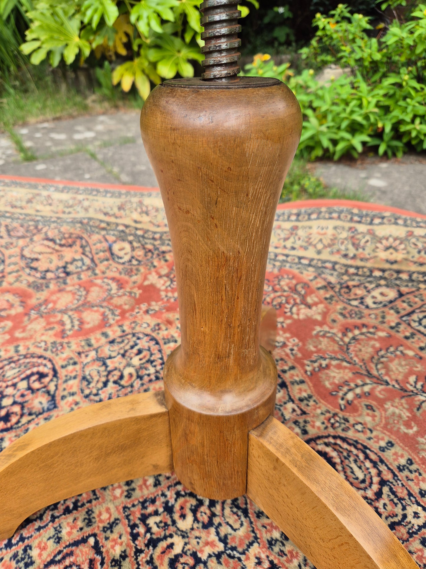Vintage Mid Century Adjustable Piano Stool, 1930s