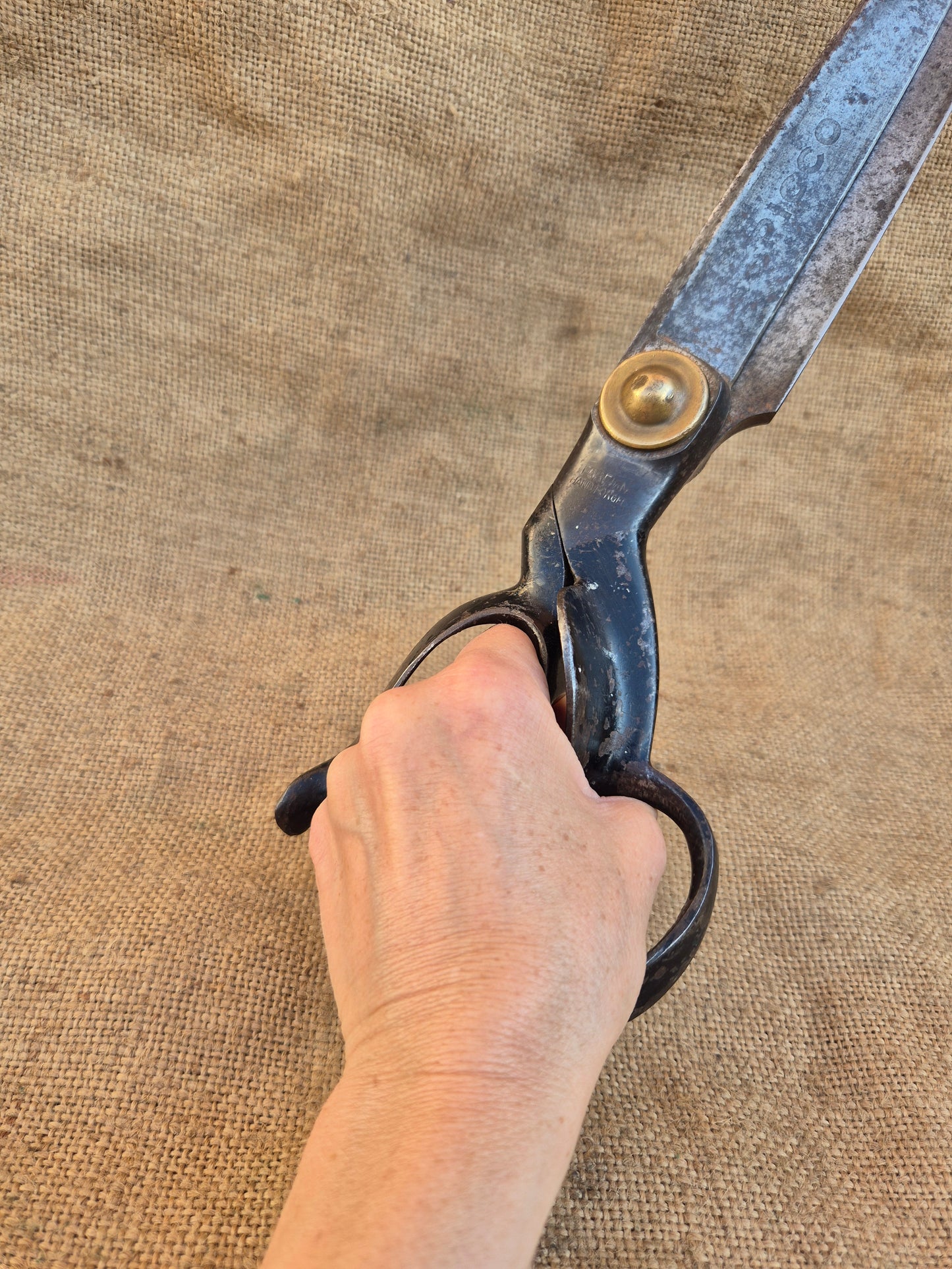 Vintage Tailor Fabric Upholstery Scissors Shears PICCO Brass Nut