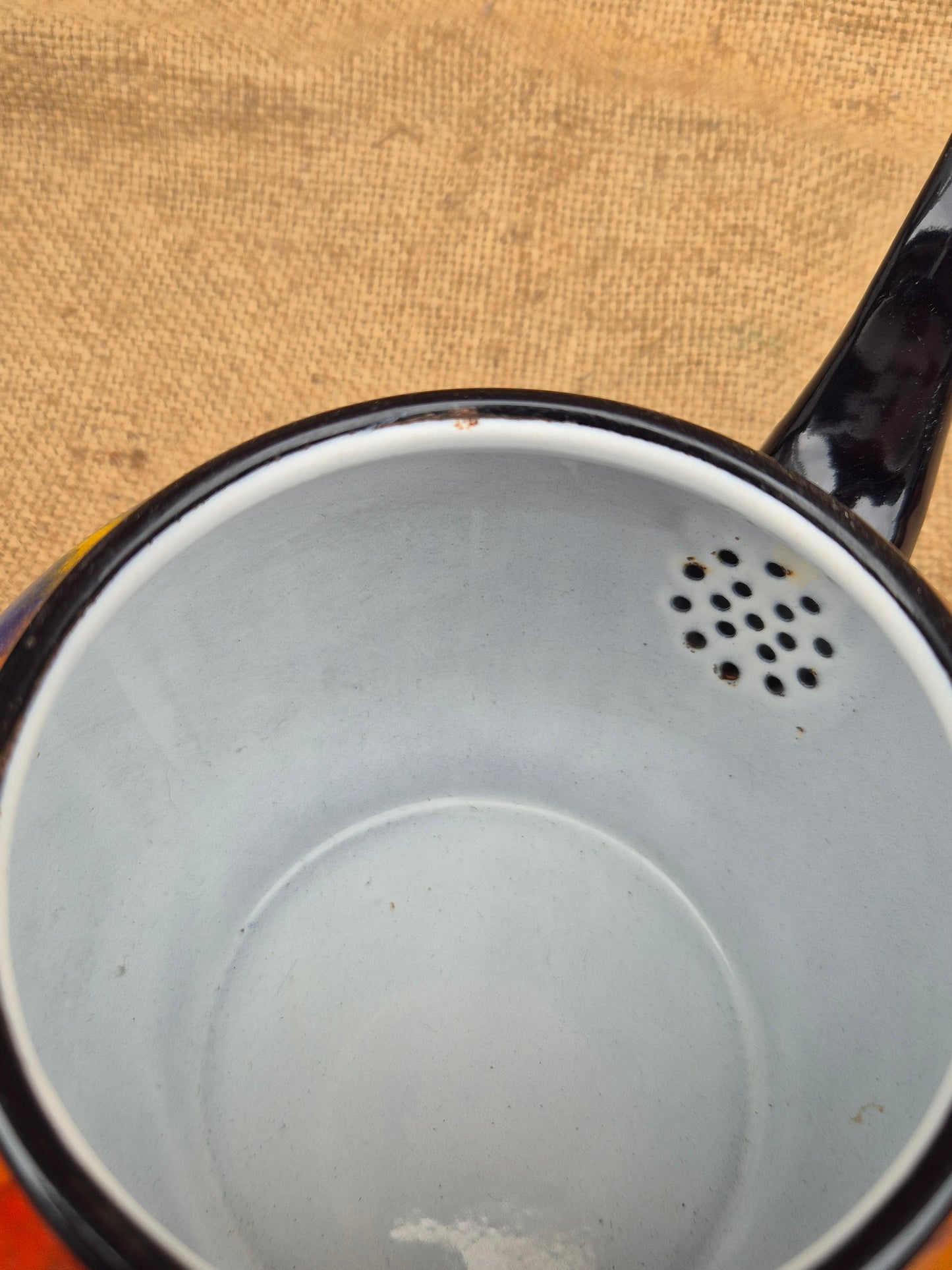 Vintage Enamel Graniteware End Of Day Teapot Tea Pot Rare UK Postage Inc