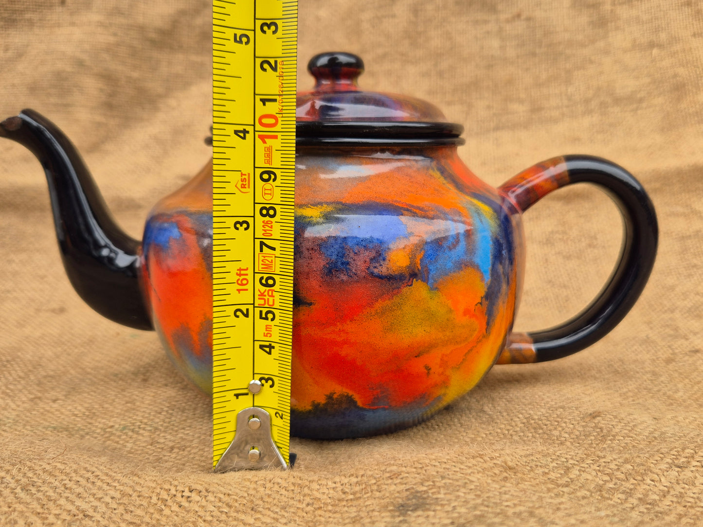 Vintage Enamel Graniteware End Of Day Teapot Tea Pot Rare UK Postage Inc