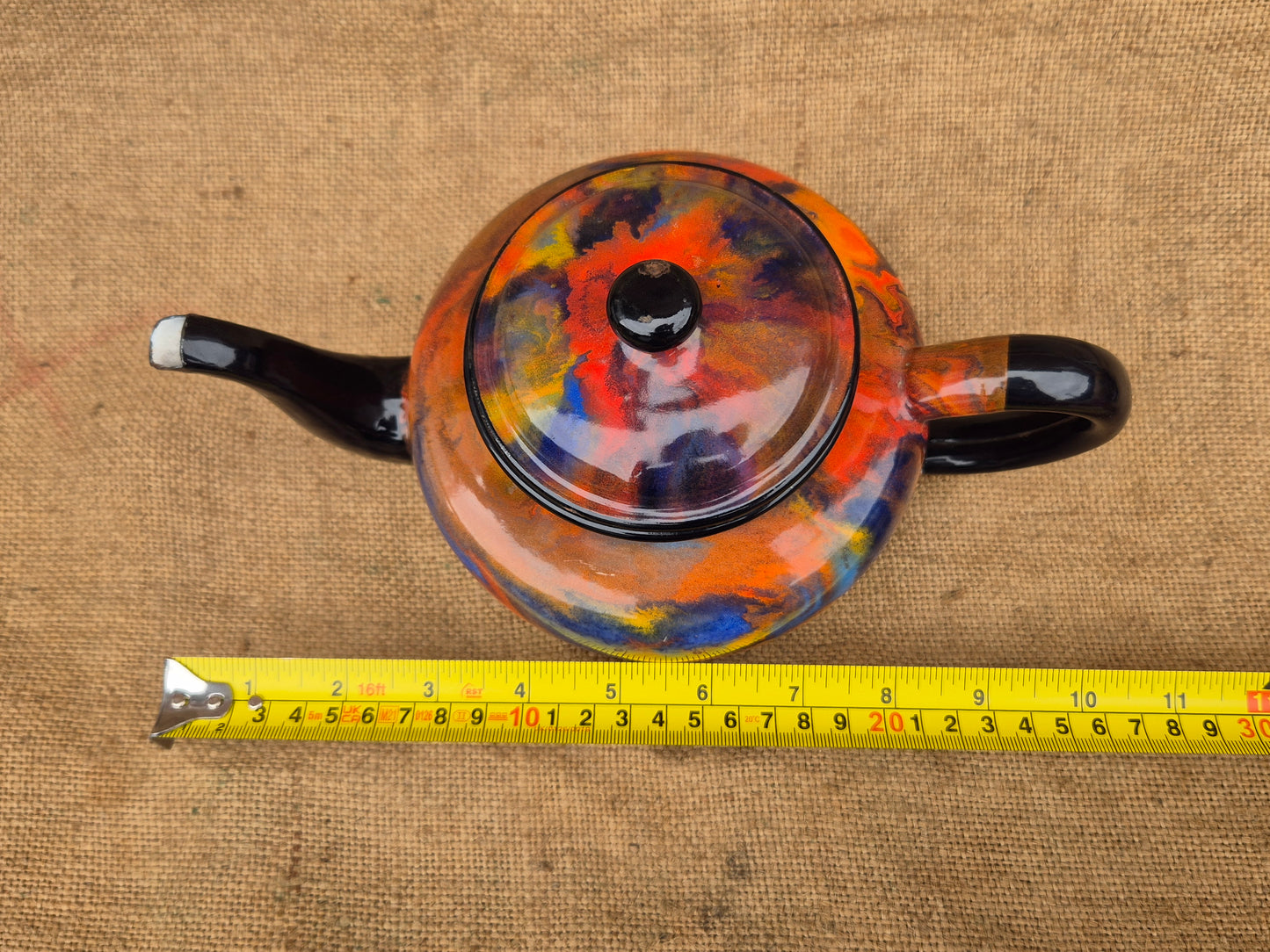 Vintage Enamel Graniteware End Of Day Teapot Tea Pot Rare UK Postage Inc