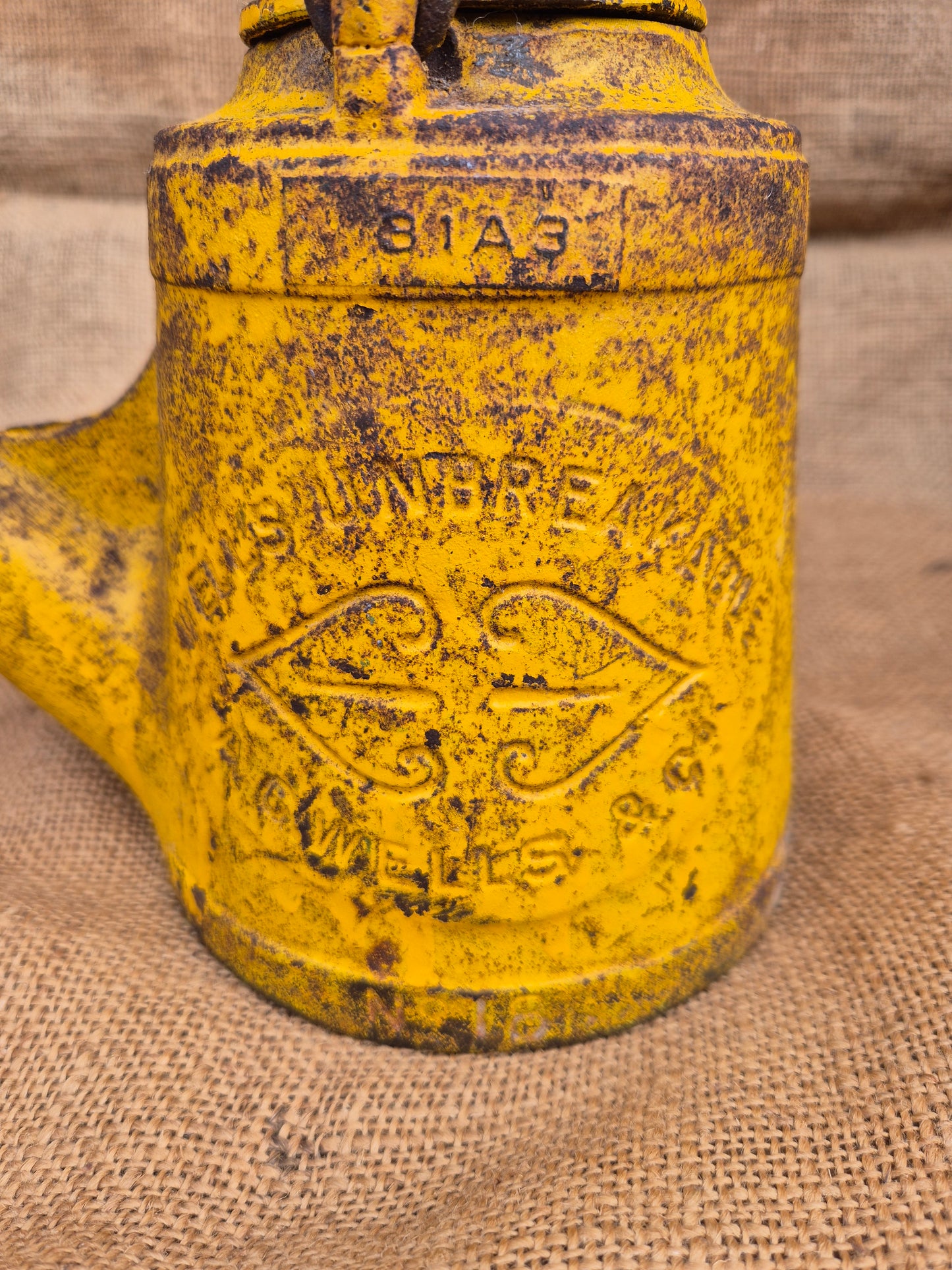 Antique Iron Engineers Construction Oil Lamp Unbreakable No18 by A G Wells