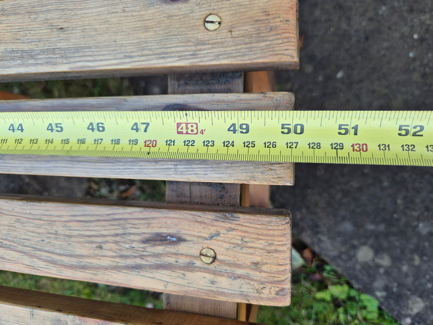 Vintage Pine Slatted Bench In The Malthouse Collective Stroud