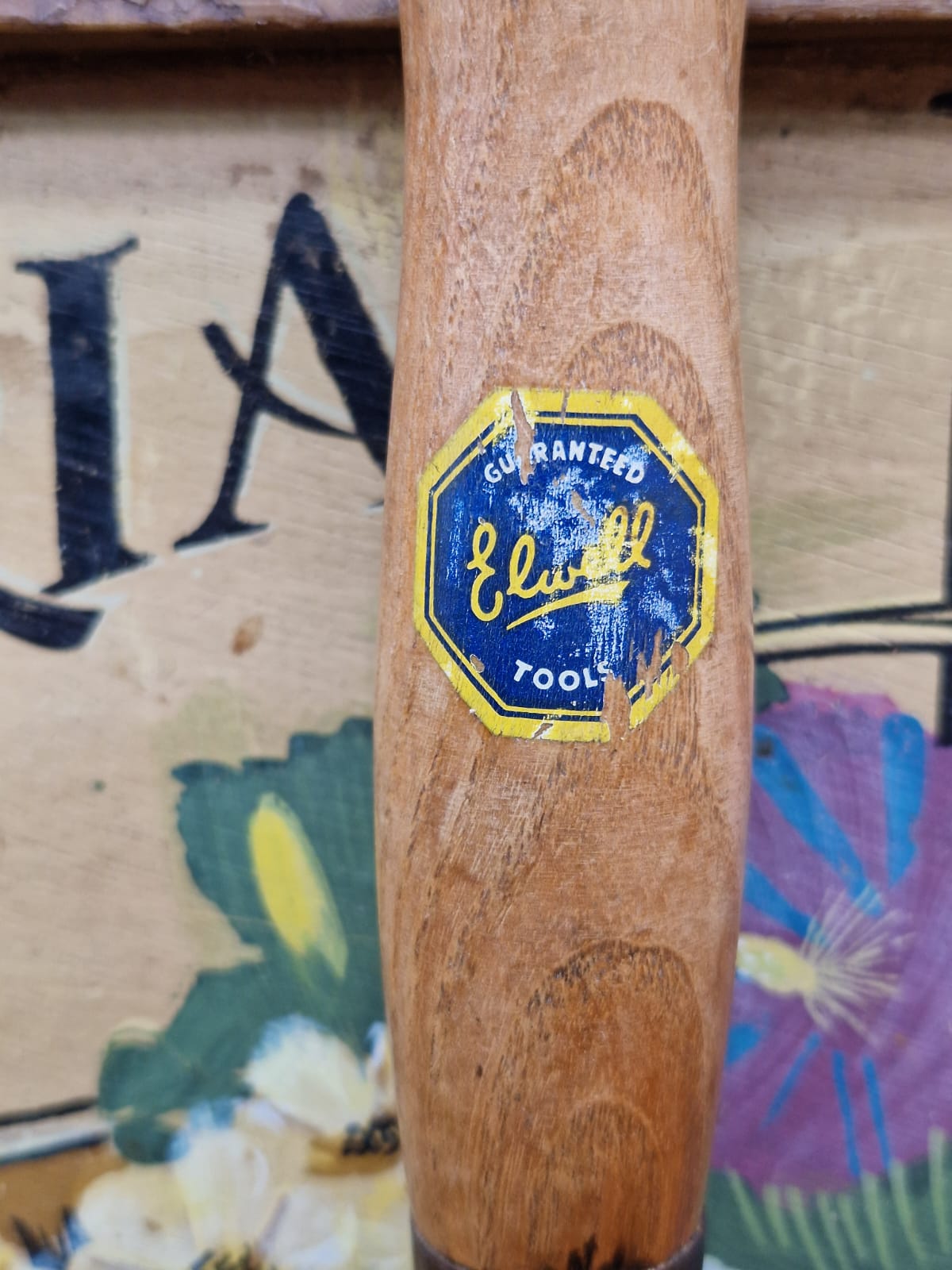 Vintage ELWELL Garden Hand Fork Allotment Planting Old Tool Original Label