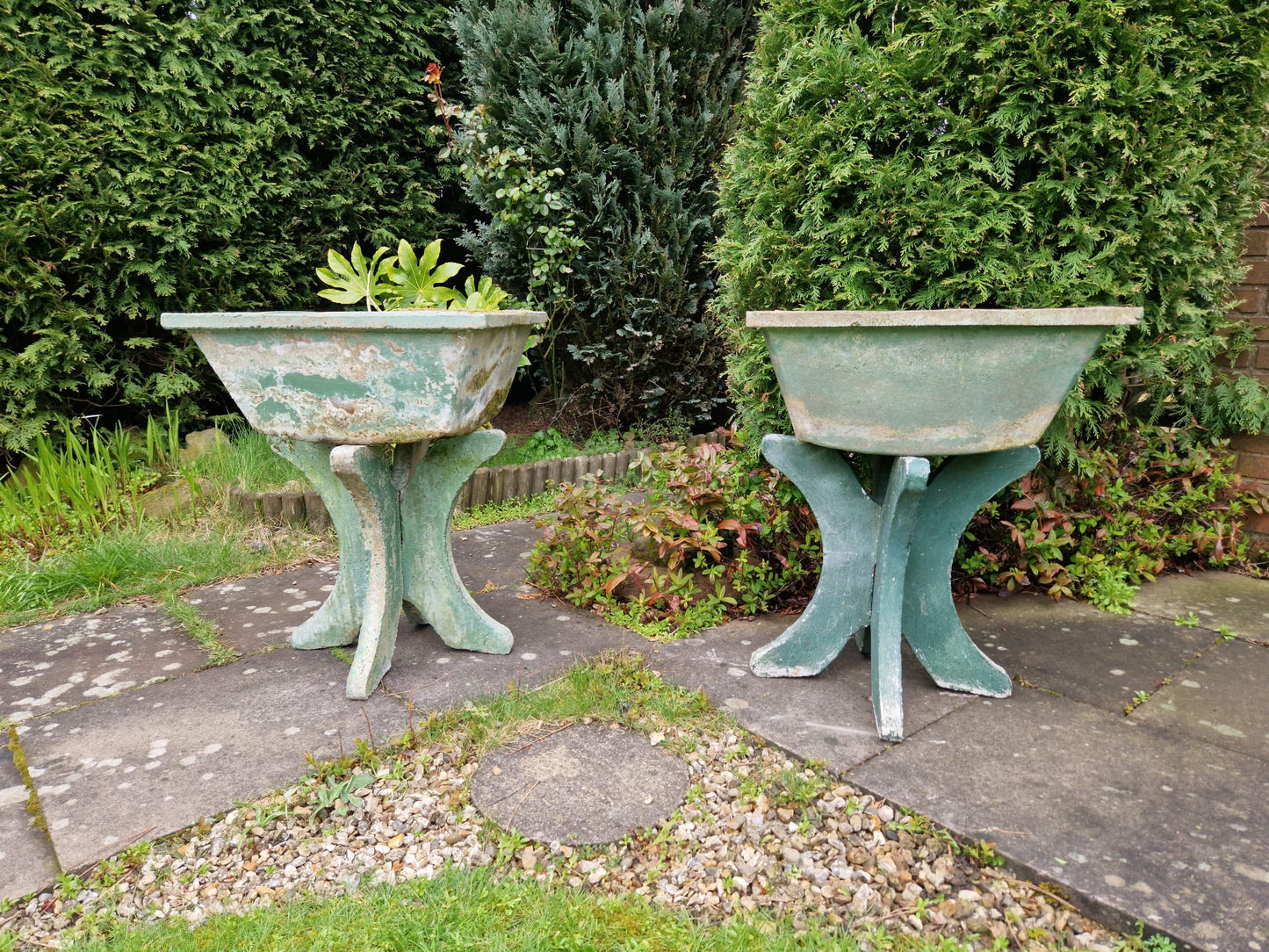 Vintage Garden Planters On Stands Unusual Last 2 Available