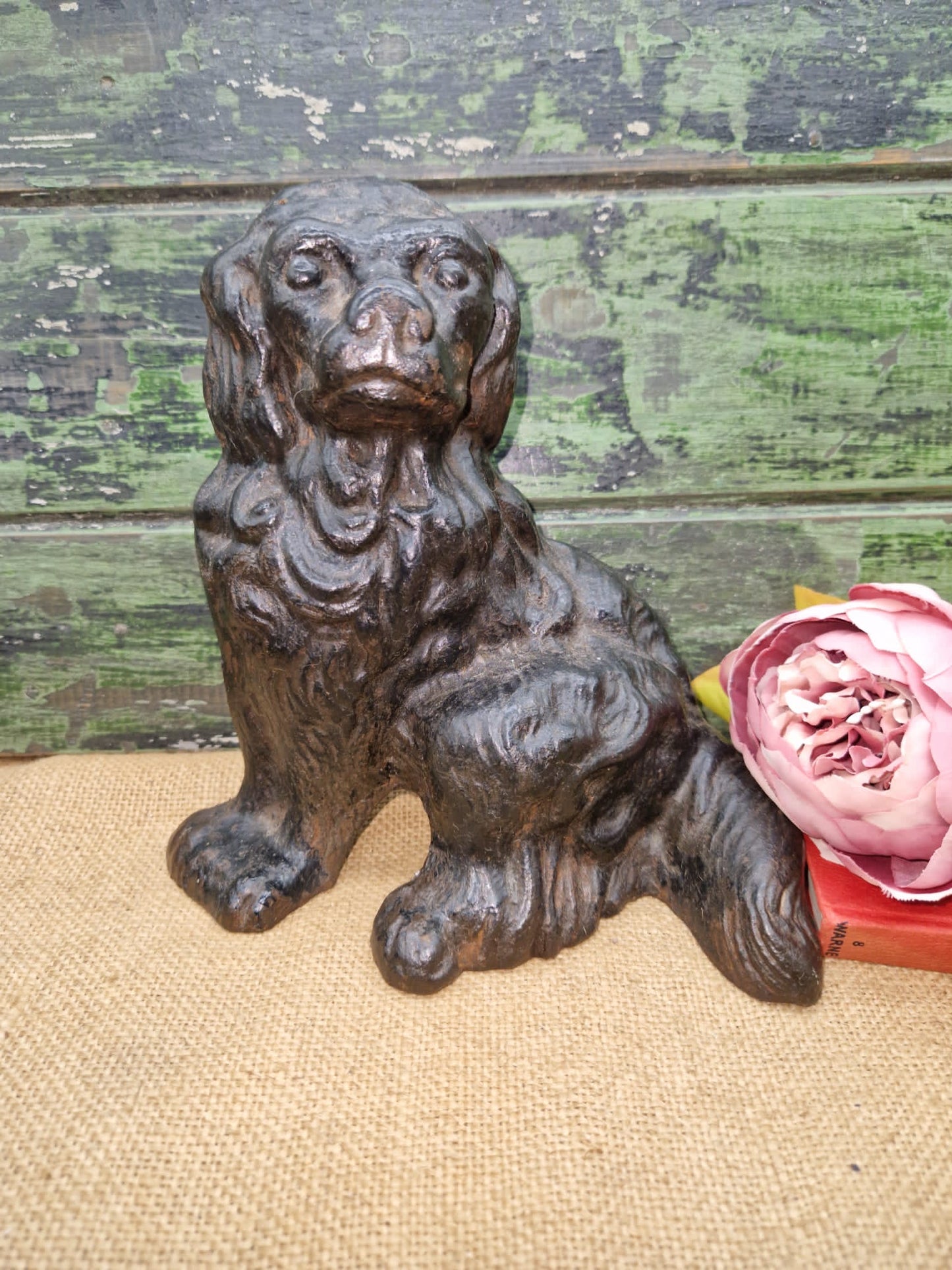 Victorian Heavy Cast Iron Spaniel Doorstop