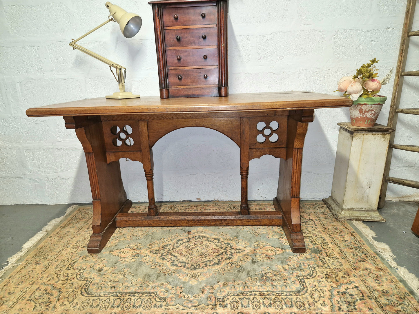 Vintage Solid Oak Refectory Table