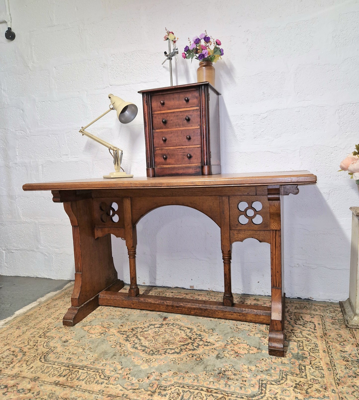 Vintage Solid Oak Refectory Table