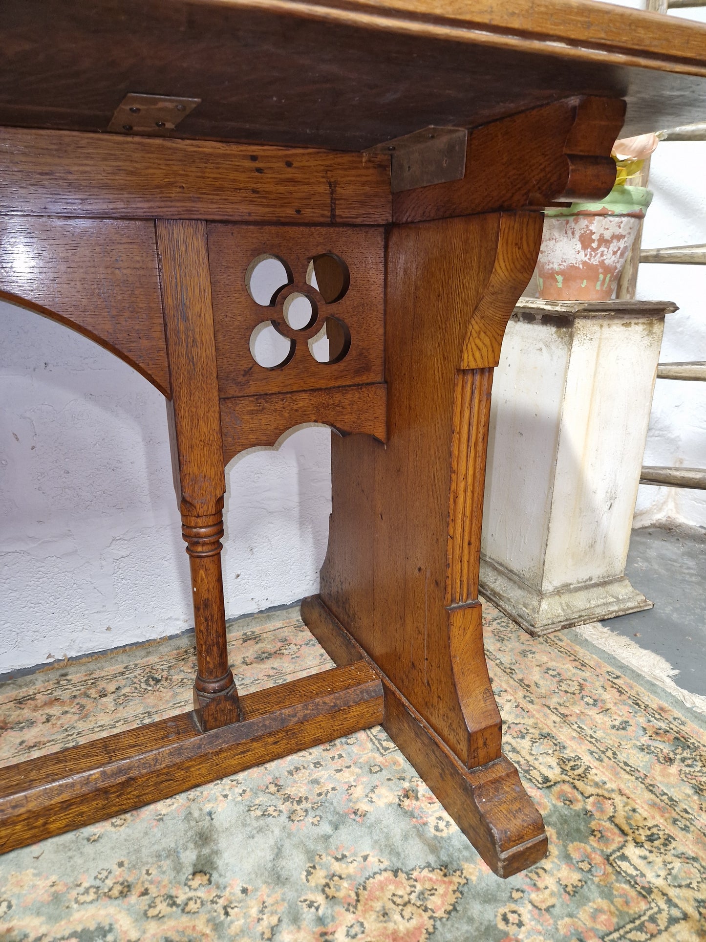 Vintage Solid Oak Refectory Table