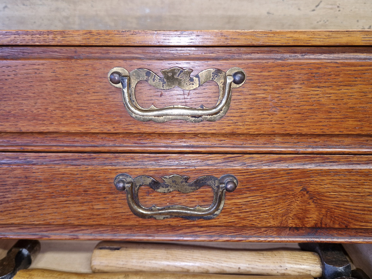 Antique Vintage Oak Bank Of Drawers  Watchmakers Filing Cabinet