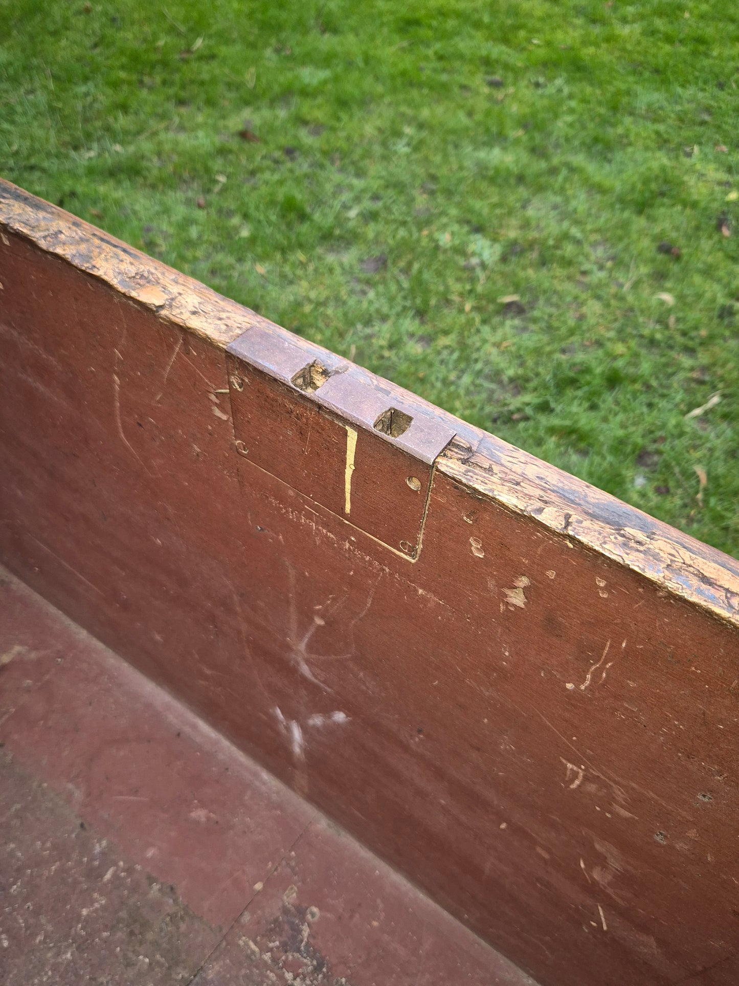 Antique Rustic Pine Box Trunk Chest