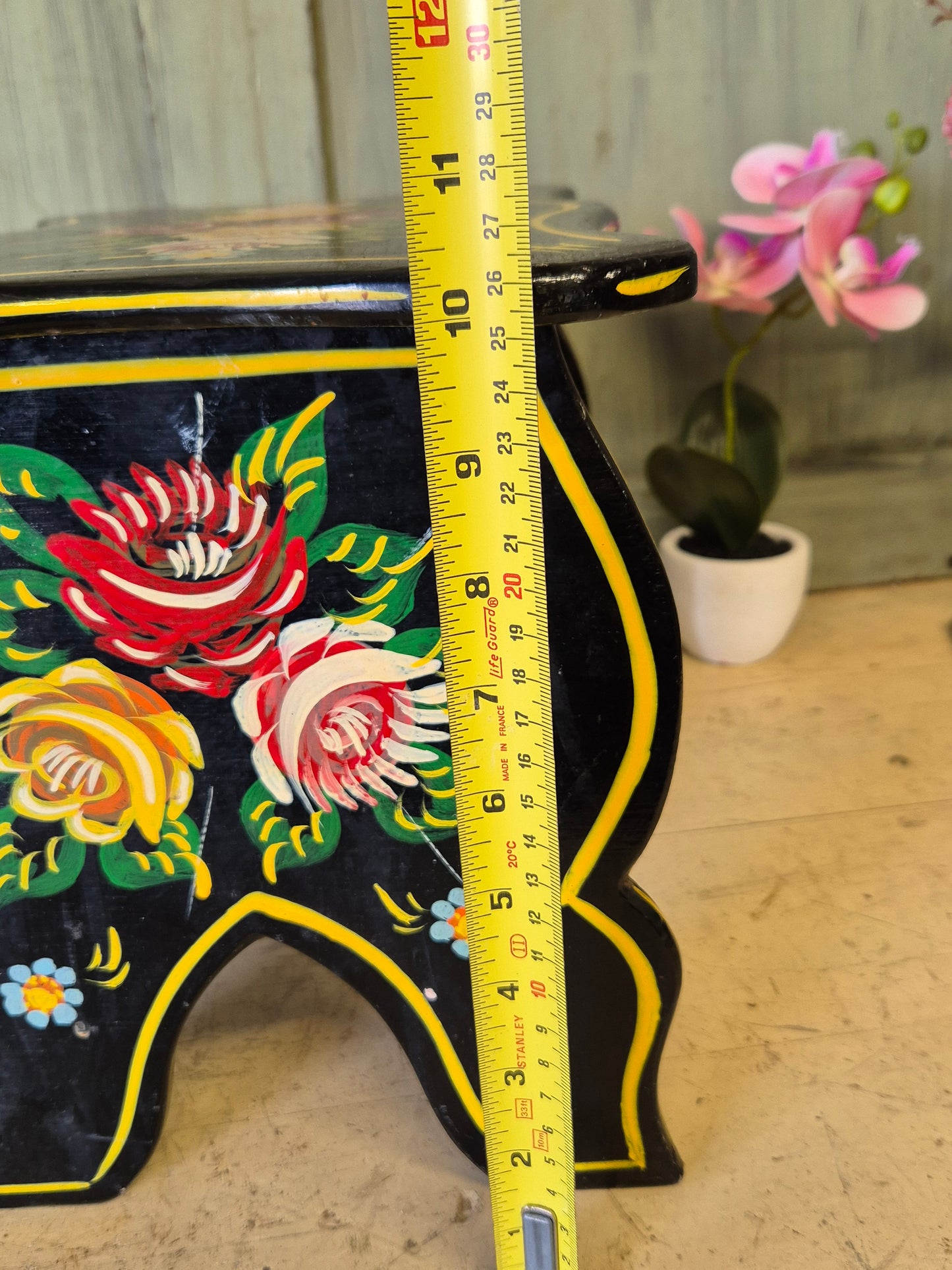 Vintage Bargeware Hand Painted Stool