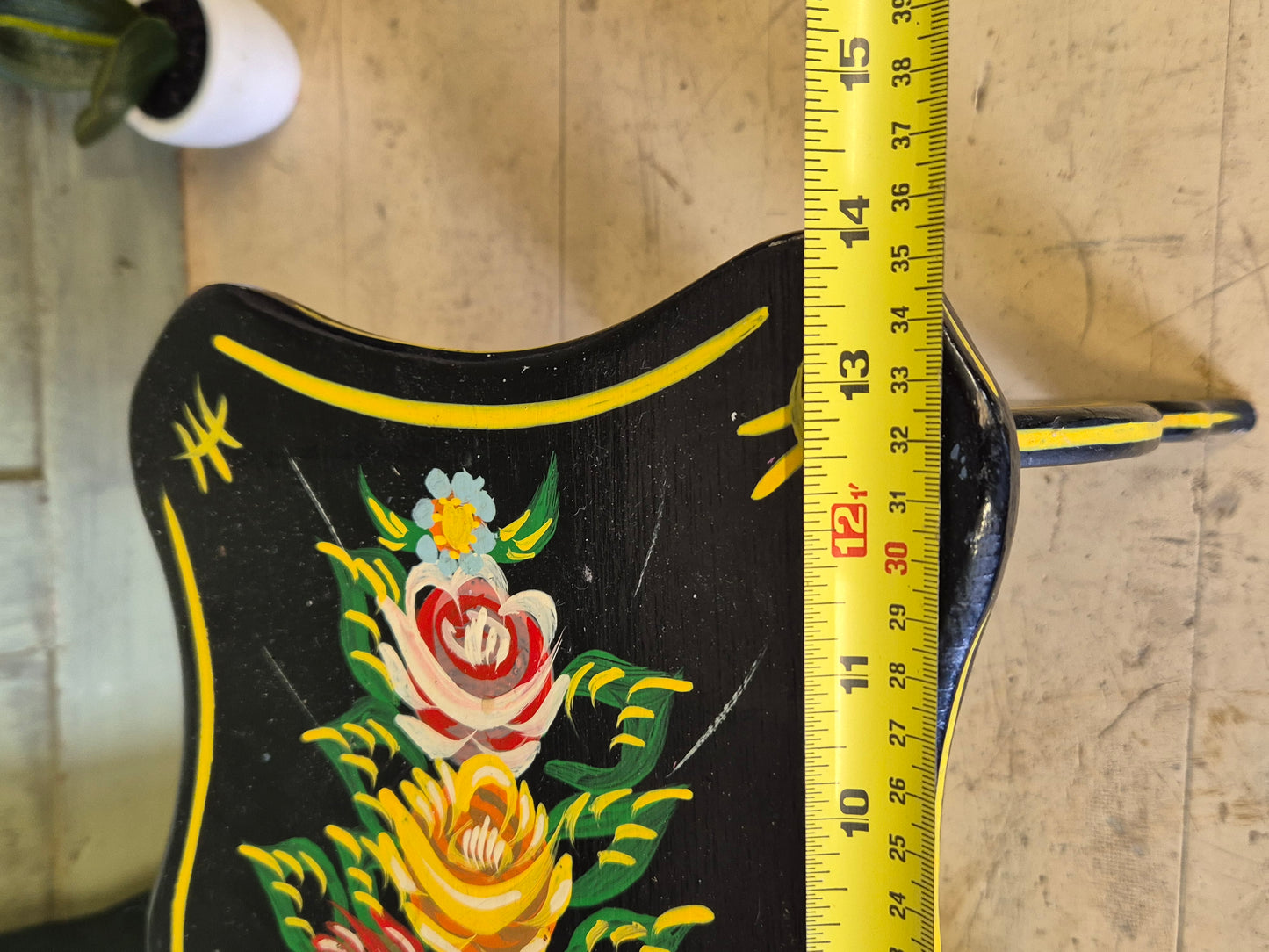 Vintage Bargeware Hand Painted Stool